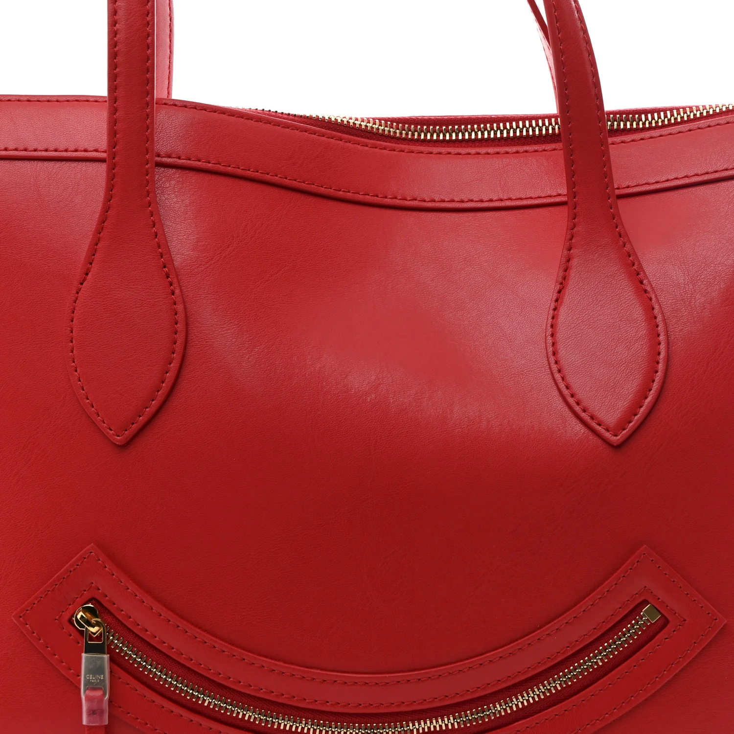 Glossy Calfskin Flat Luggage Shoulder Bag Ultra Red
