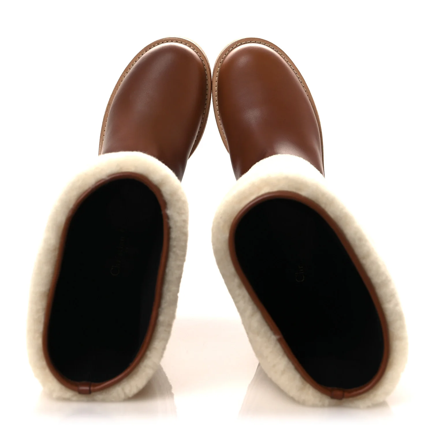 Calfskin Shearling D-Furious Boots 40.5 Dark Tan