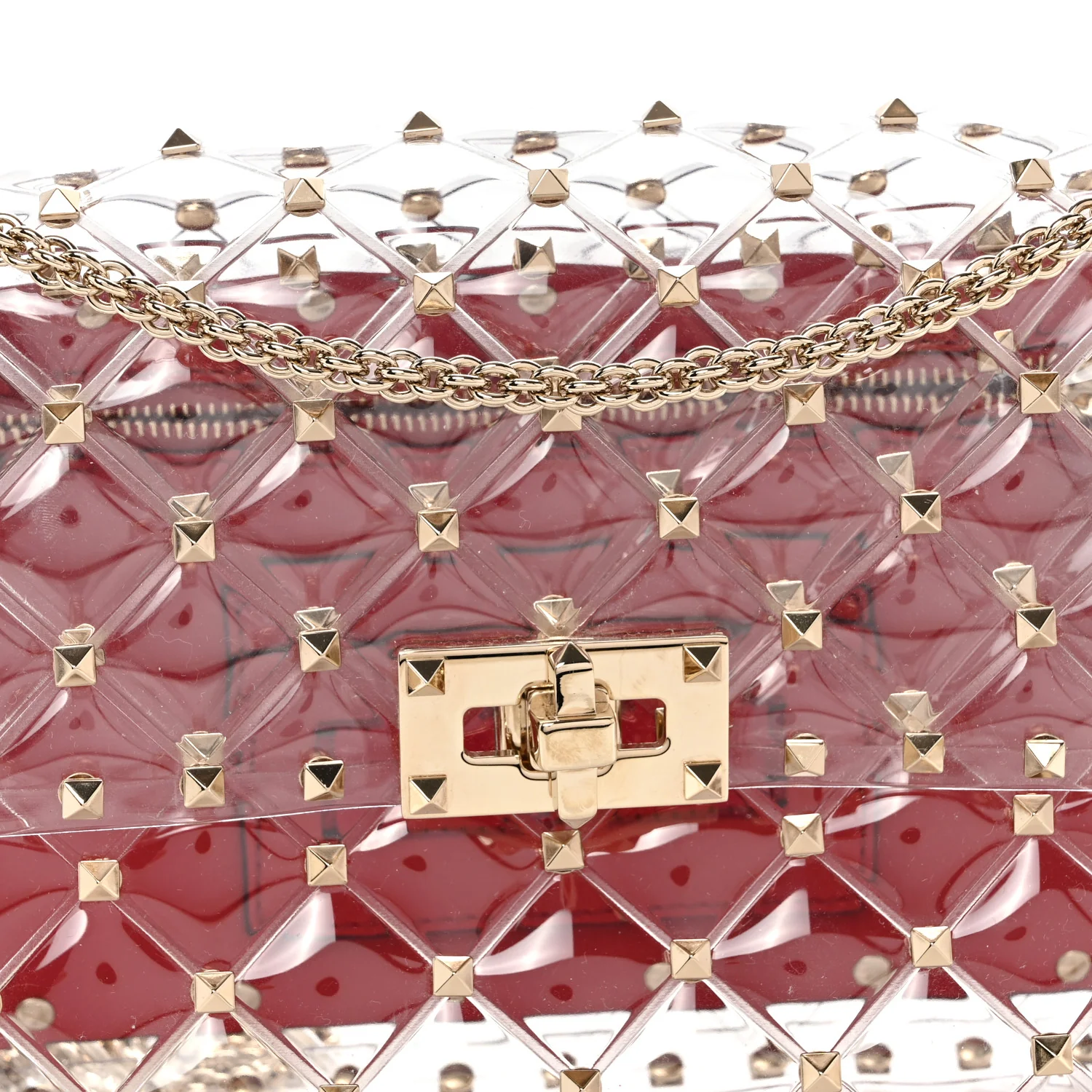 PVC Medium Rockstud Spike Shoulder Bag