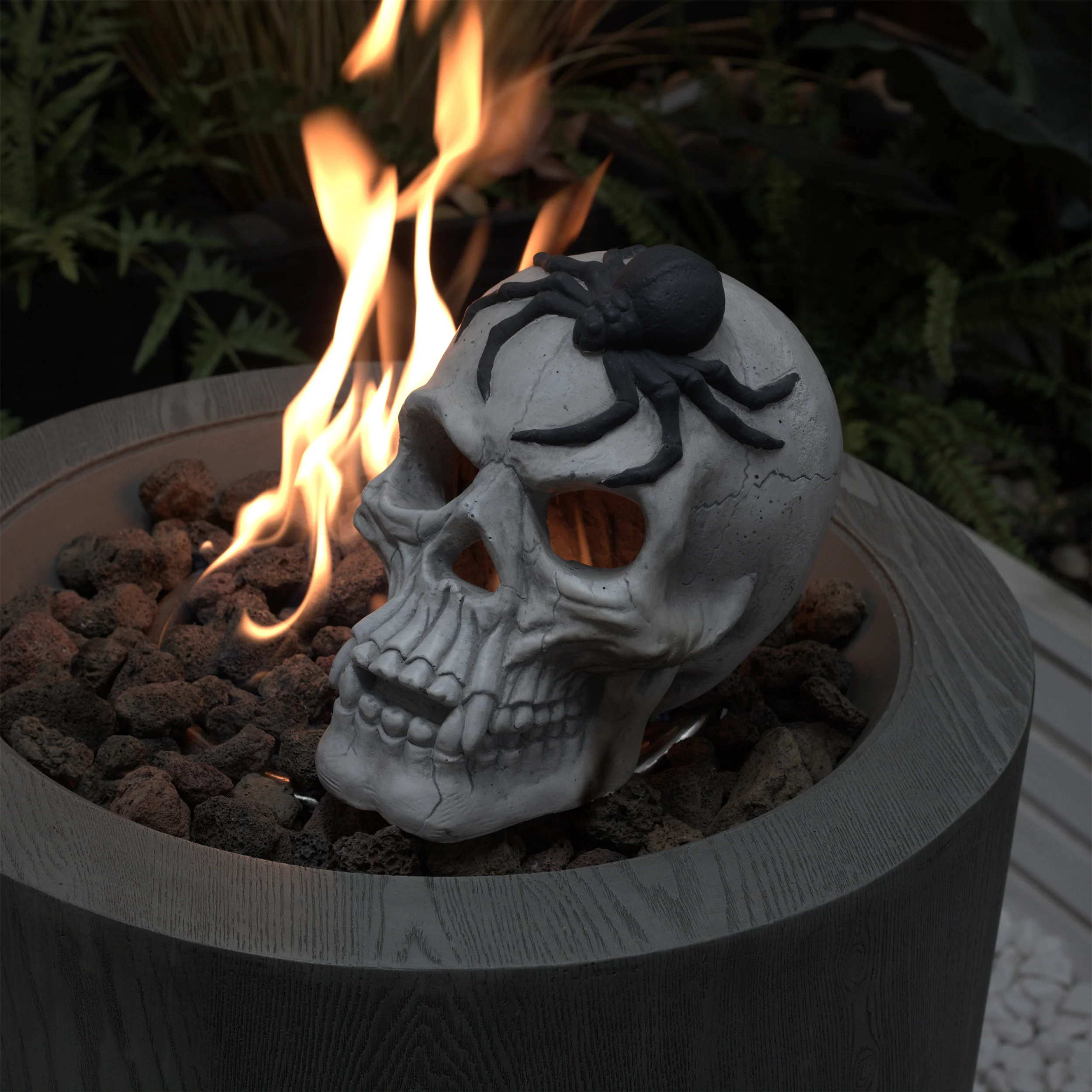 AECOJOY Demon Skull,Suitable for  Outdoor Fireplace and Fire Pit, Halloween Decoration