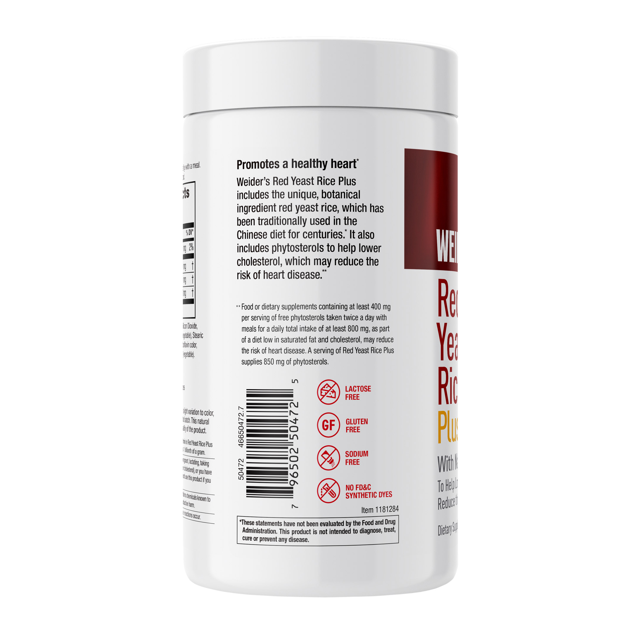 Weider Red Yeast Rice Plus 1200 Mg, 240 Tablets