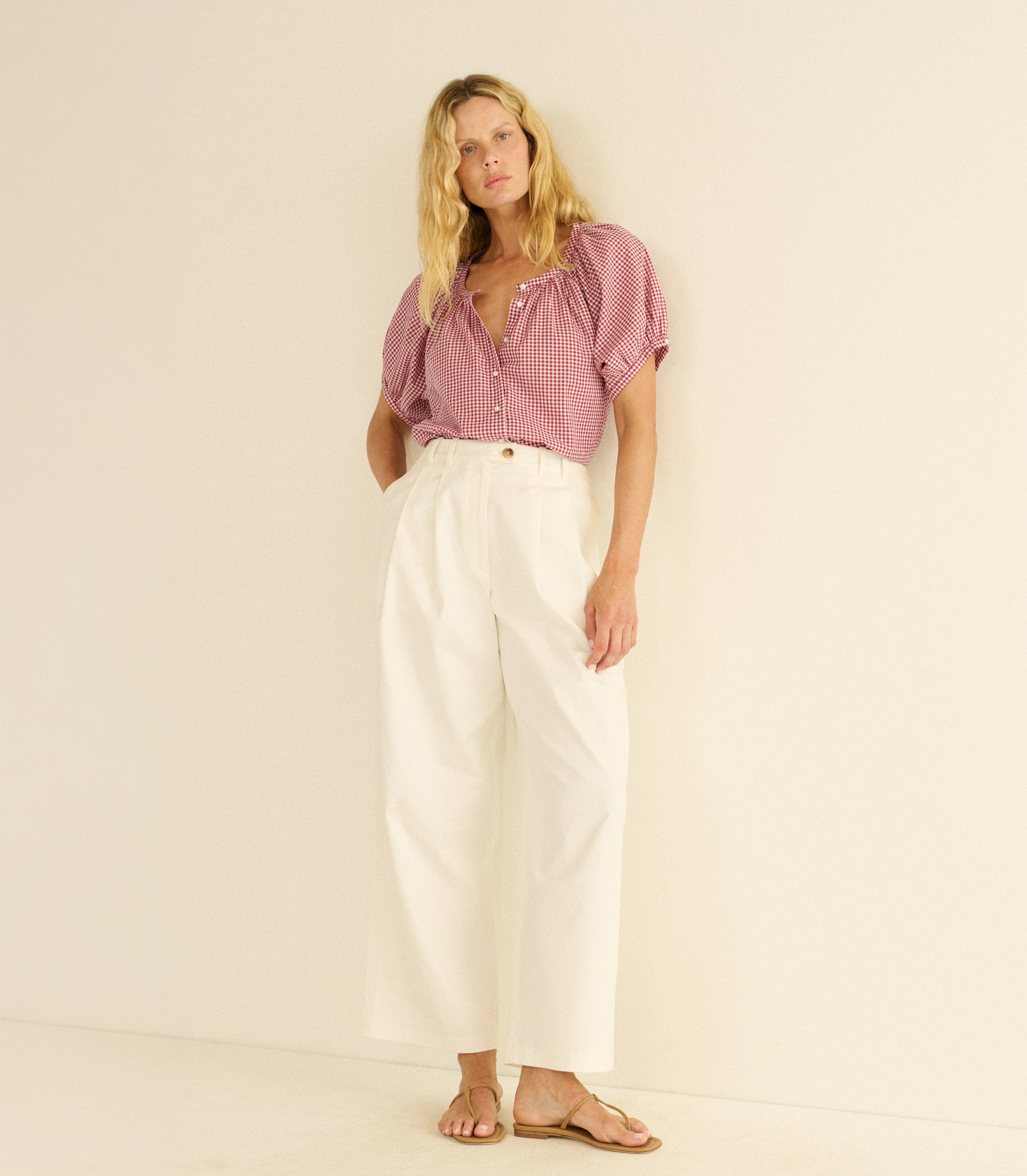 JUNE TOP -- MULBERRY LA MADDALENA GINGHAM