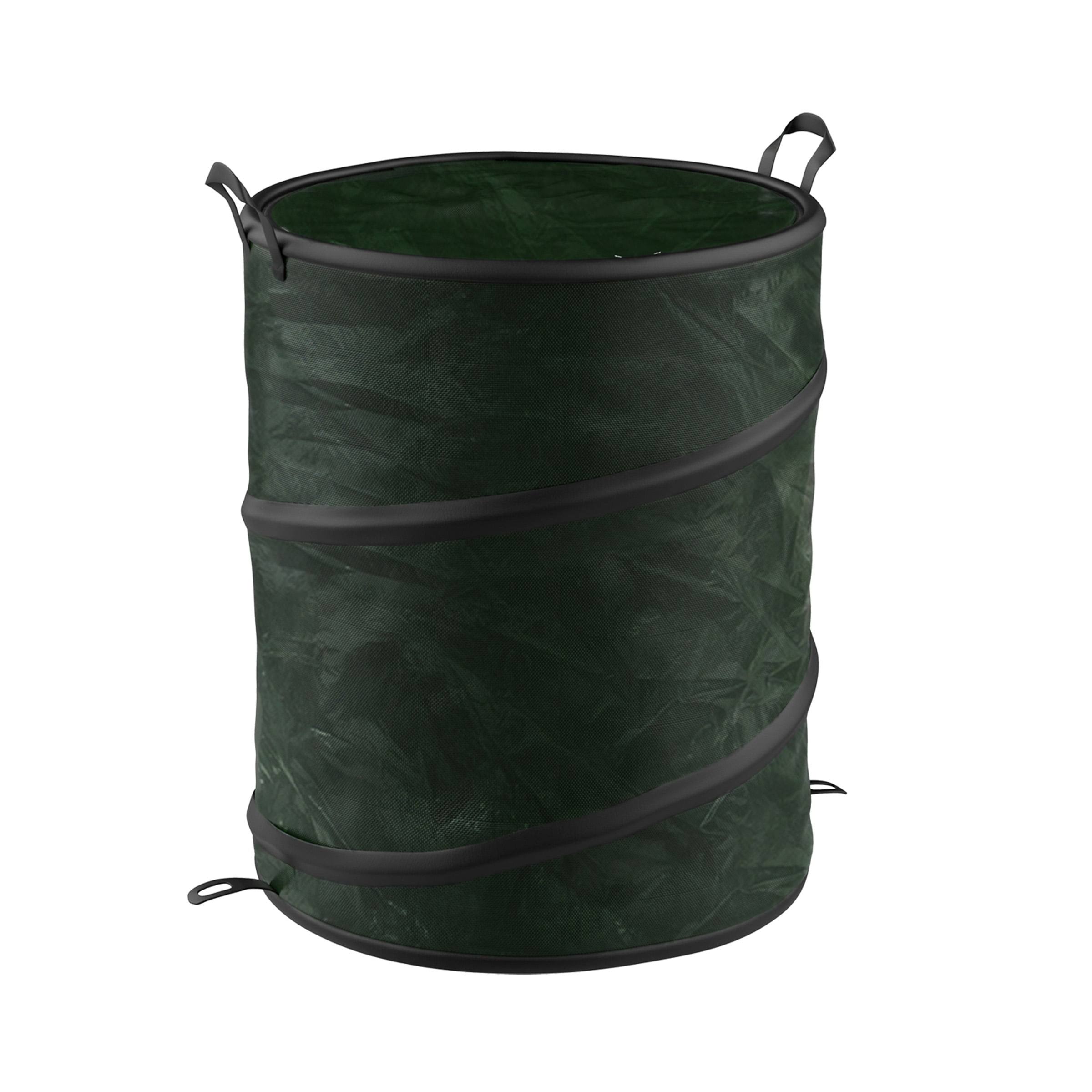 Wakeman Outdoors 44 gal. Green Collapsible Camping Trash Can with Lid