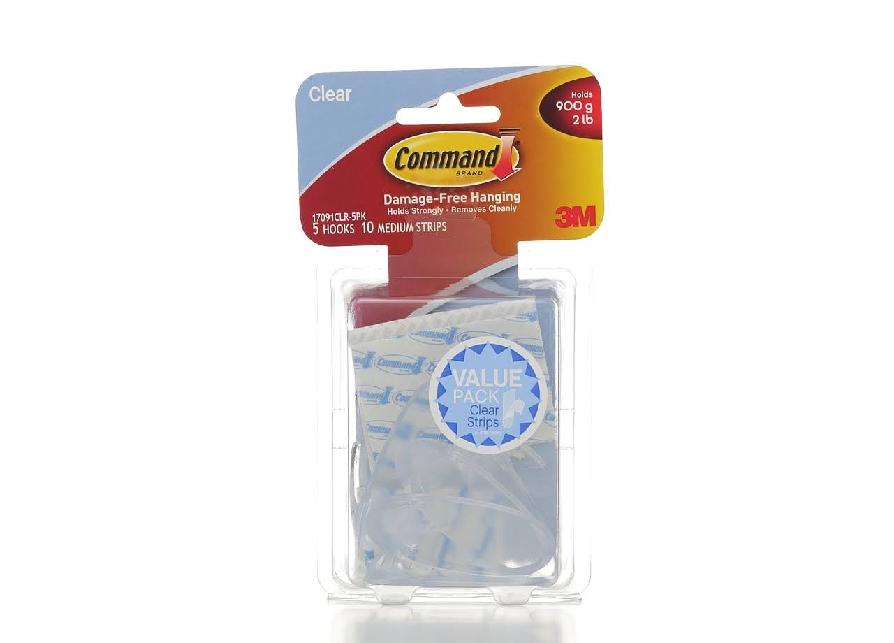 Command Medium Sized Decorative Hooks Clear