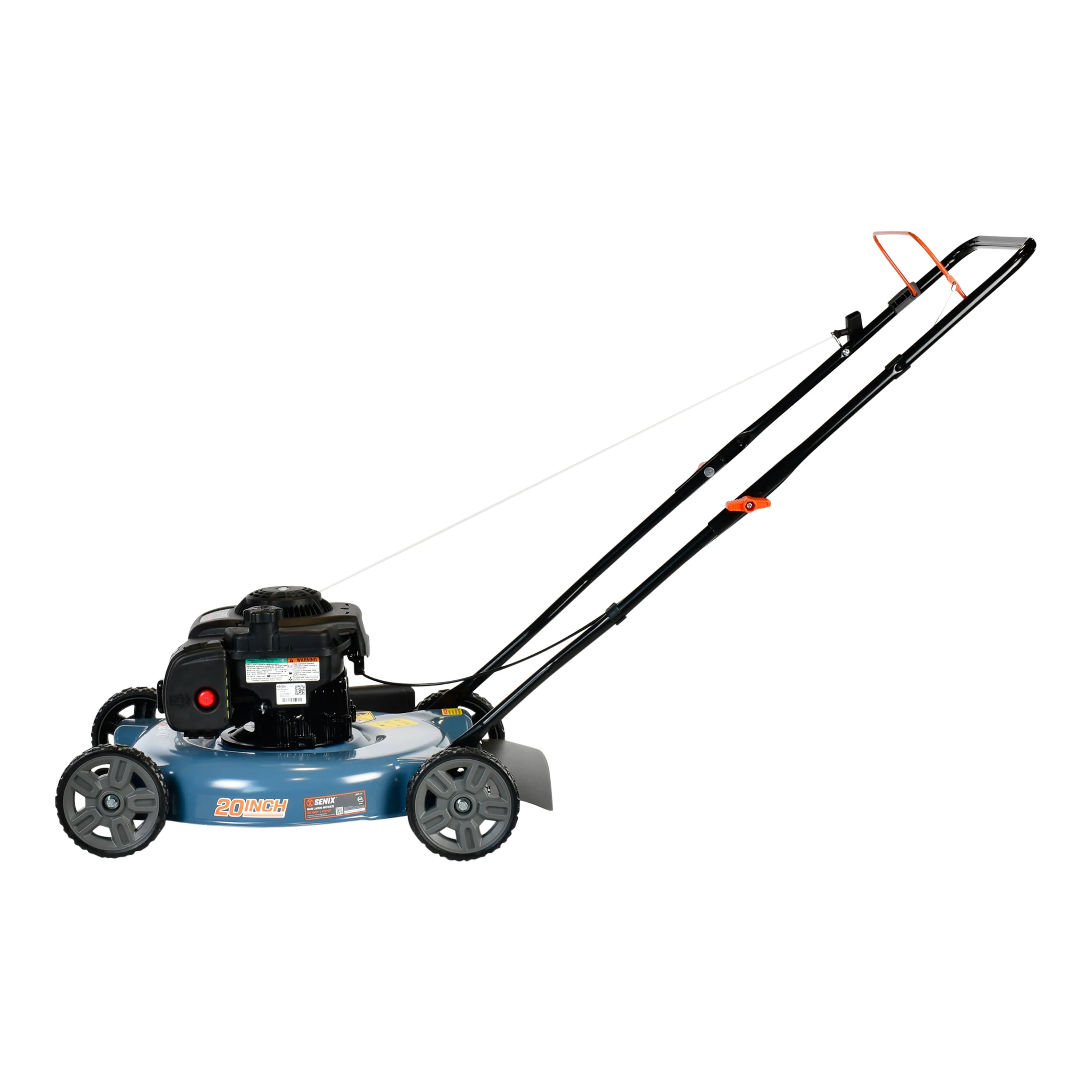 SENIX Gas Lawn Mower, 20 Inch, 125 cc 4 Cycle Briggs Stratton Engine, Push Lawnmower with Side Discharge, 3 Position Height Adjustment, LSPG L2, Blue(Manual Height Adjustment) Image 8