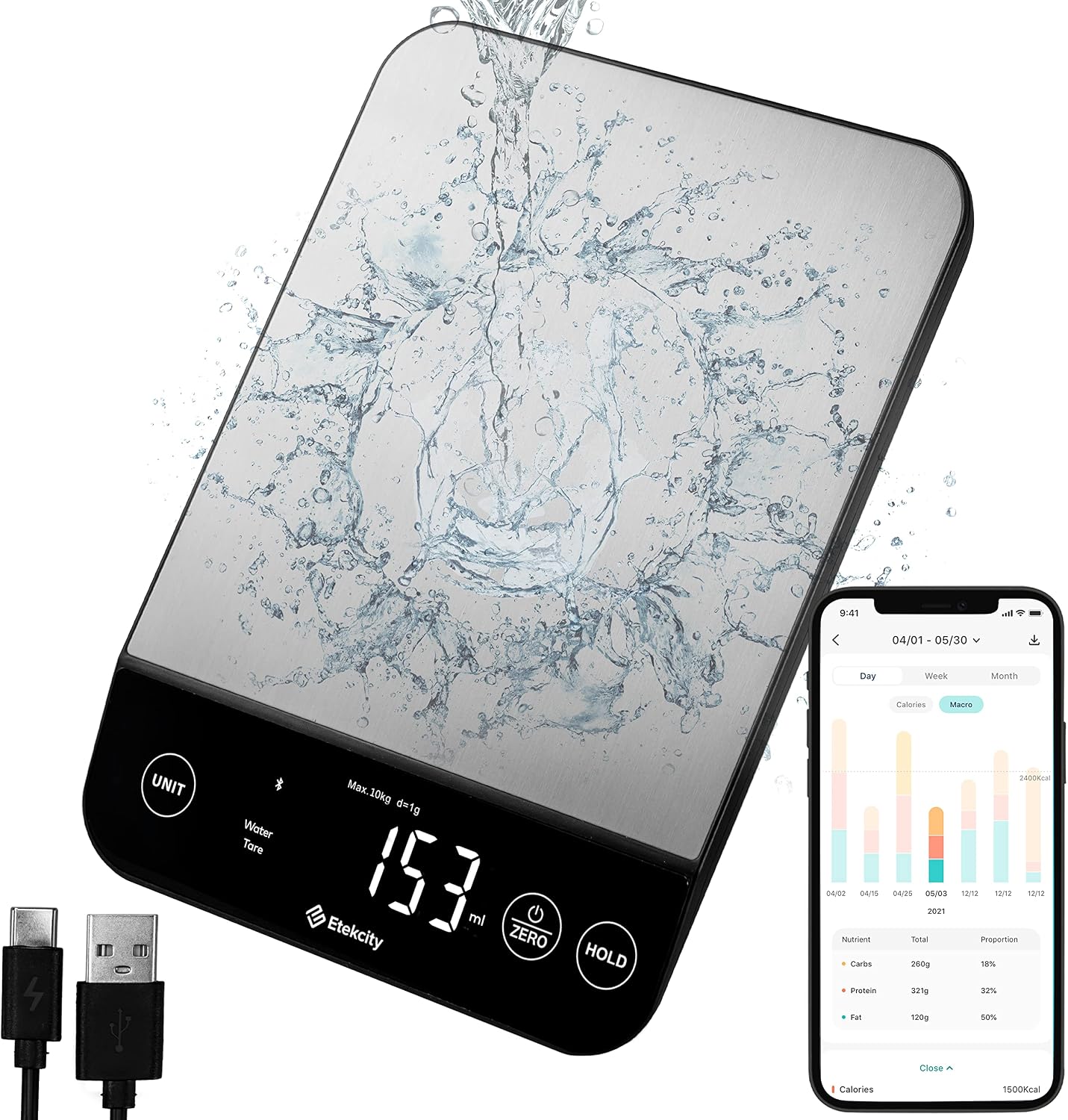Etekcity Food Kitchen Scale, Digital Grams and Ounces, 11lb