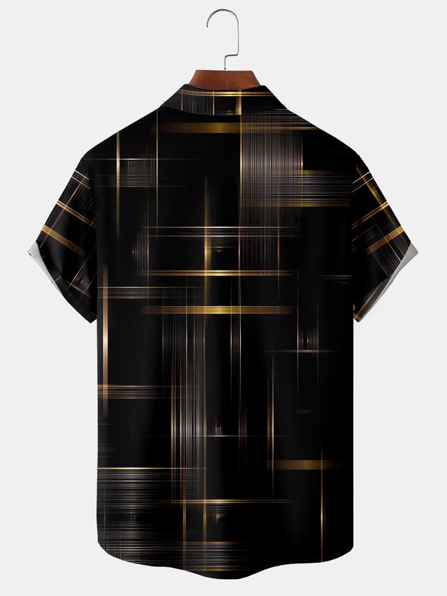 Chemise hawaïenne décontractée à manches courtes pour homme avec poche poitrine imprimée