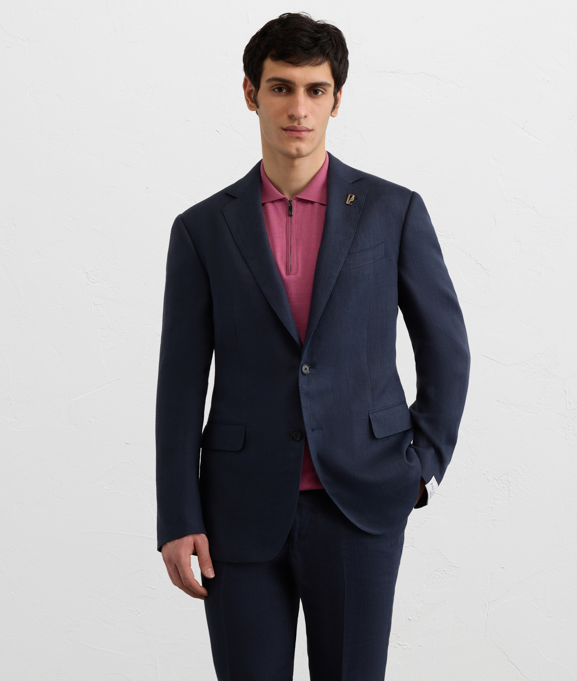 NAVY BLUE LINEN VICENZA LINE DRESS