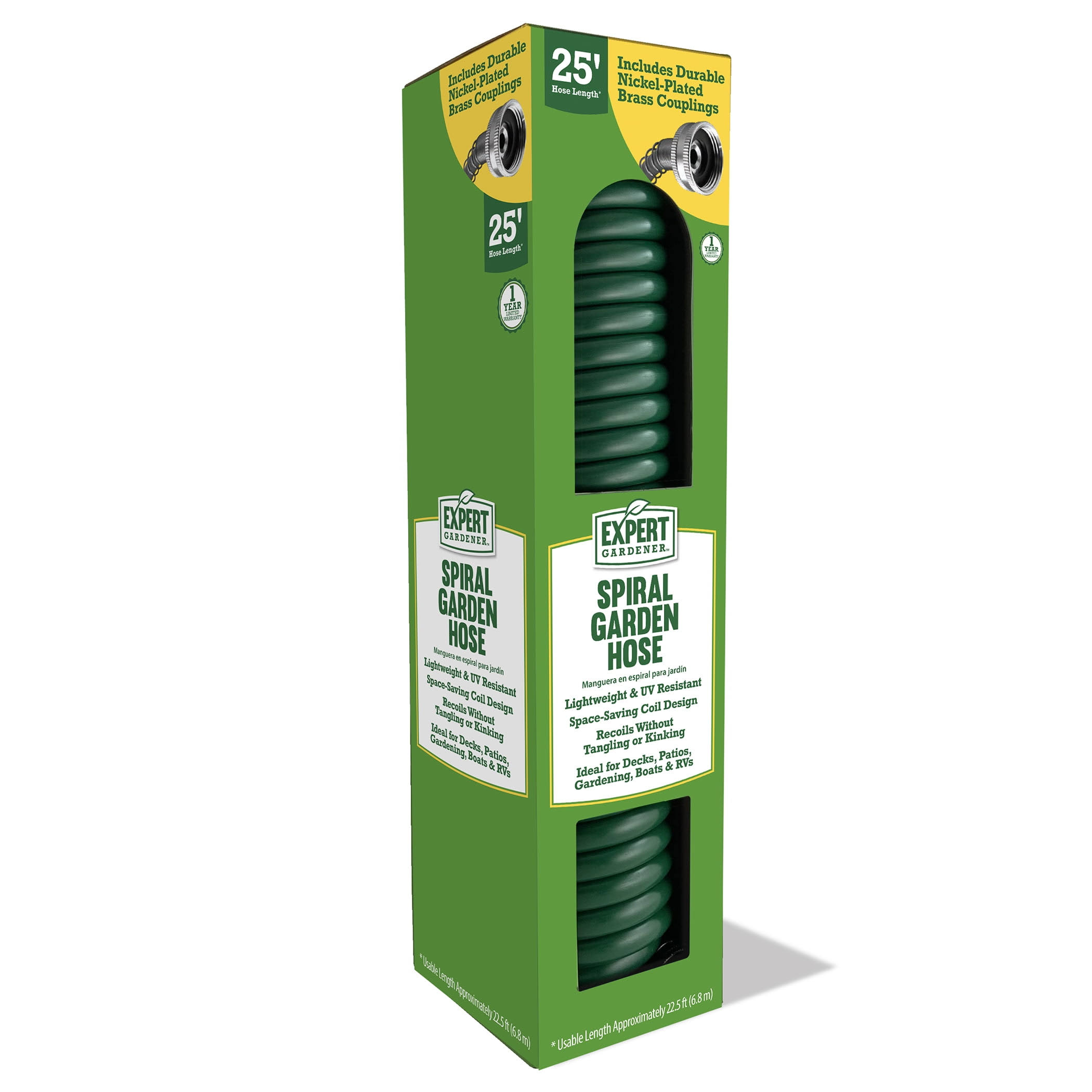 Expert Gardener Spiral Hose - Green - 25 ft