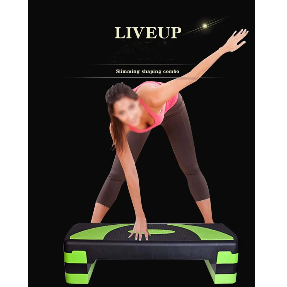 INTBUYING Aerobic Fitness Pedal Yoga Sports Pedal Adjust 4" - 6" - 8" Exercise Stepper Platform