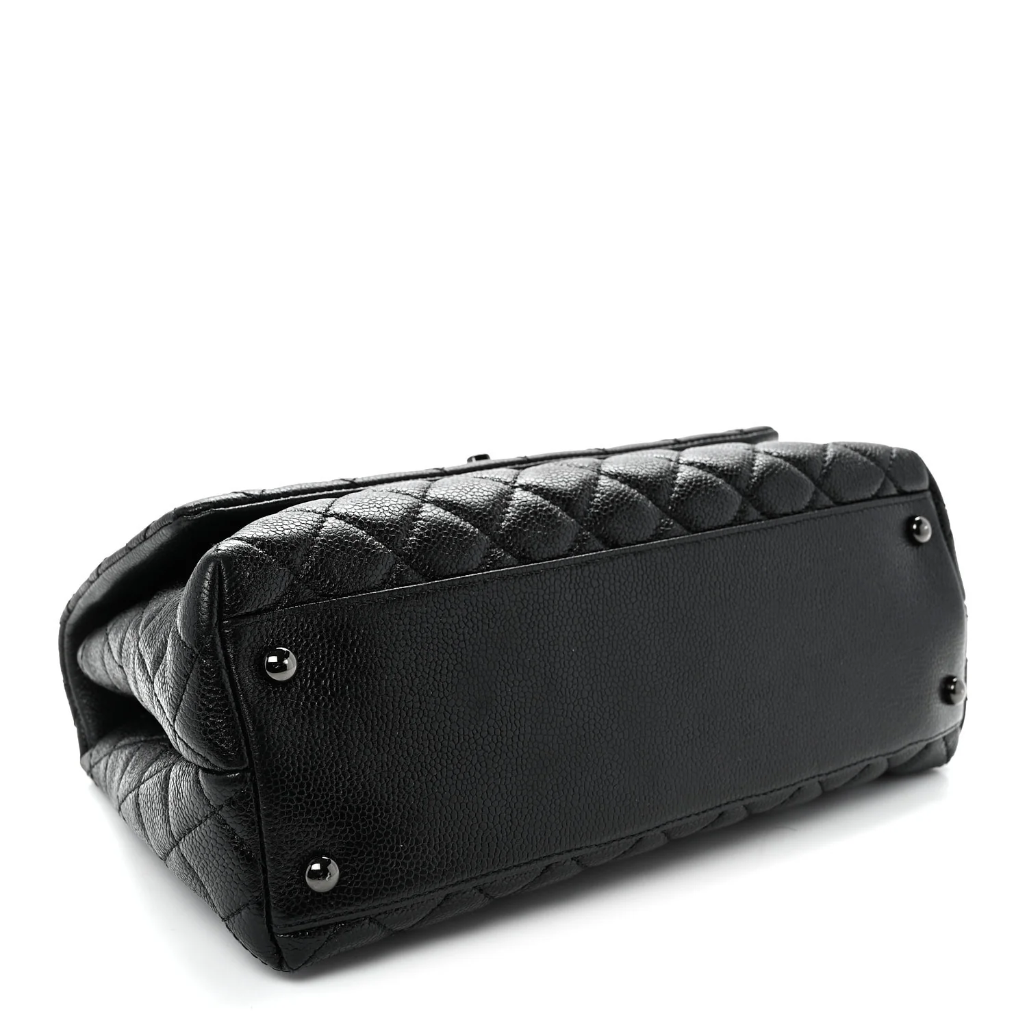 Caviar Quilted Small Coco Handle Flap So Black