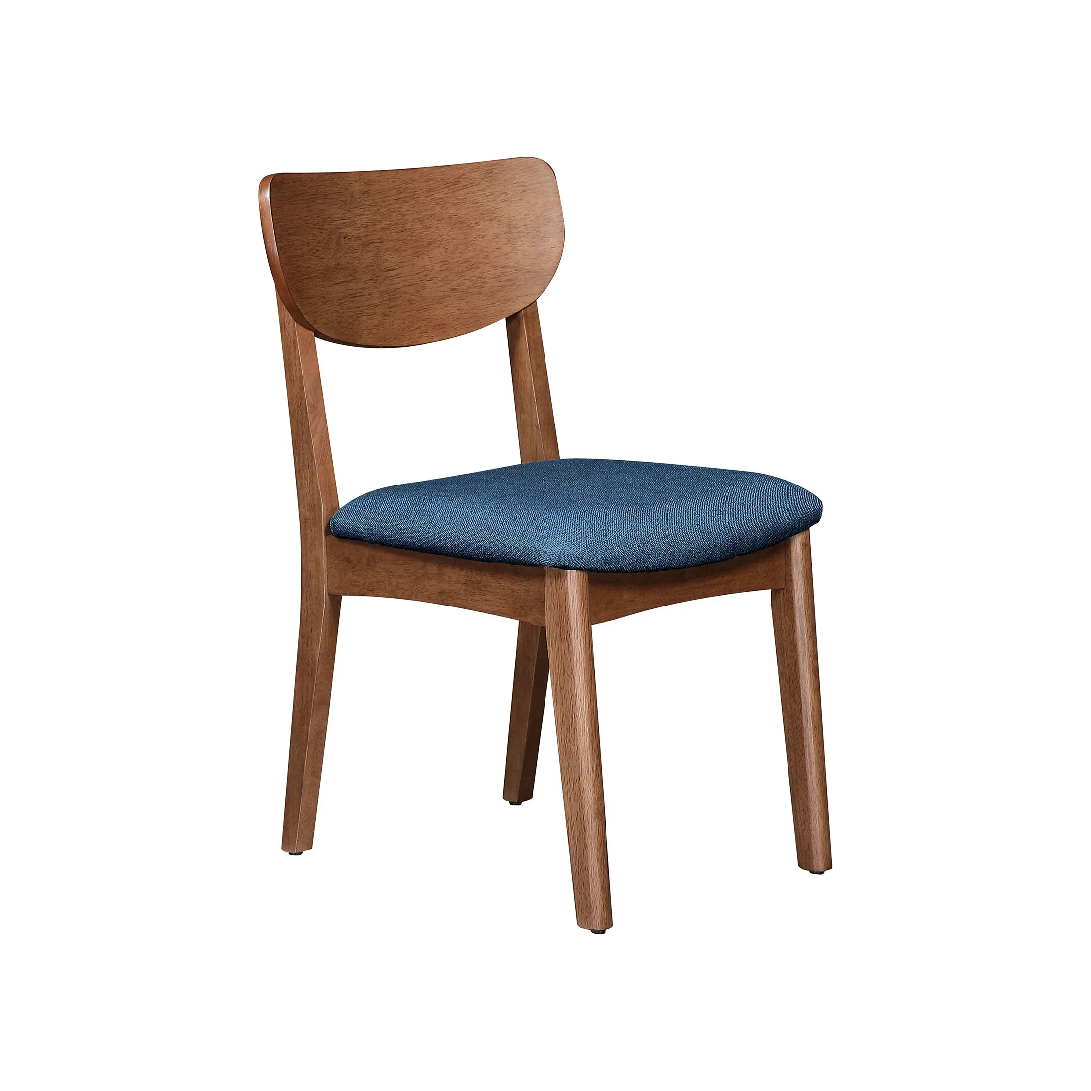 Better Homes & Gardens Greyson Mid-Century Dining Chairs, Black Faux Leather, Acorn Finish, Set of 2