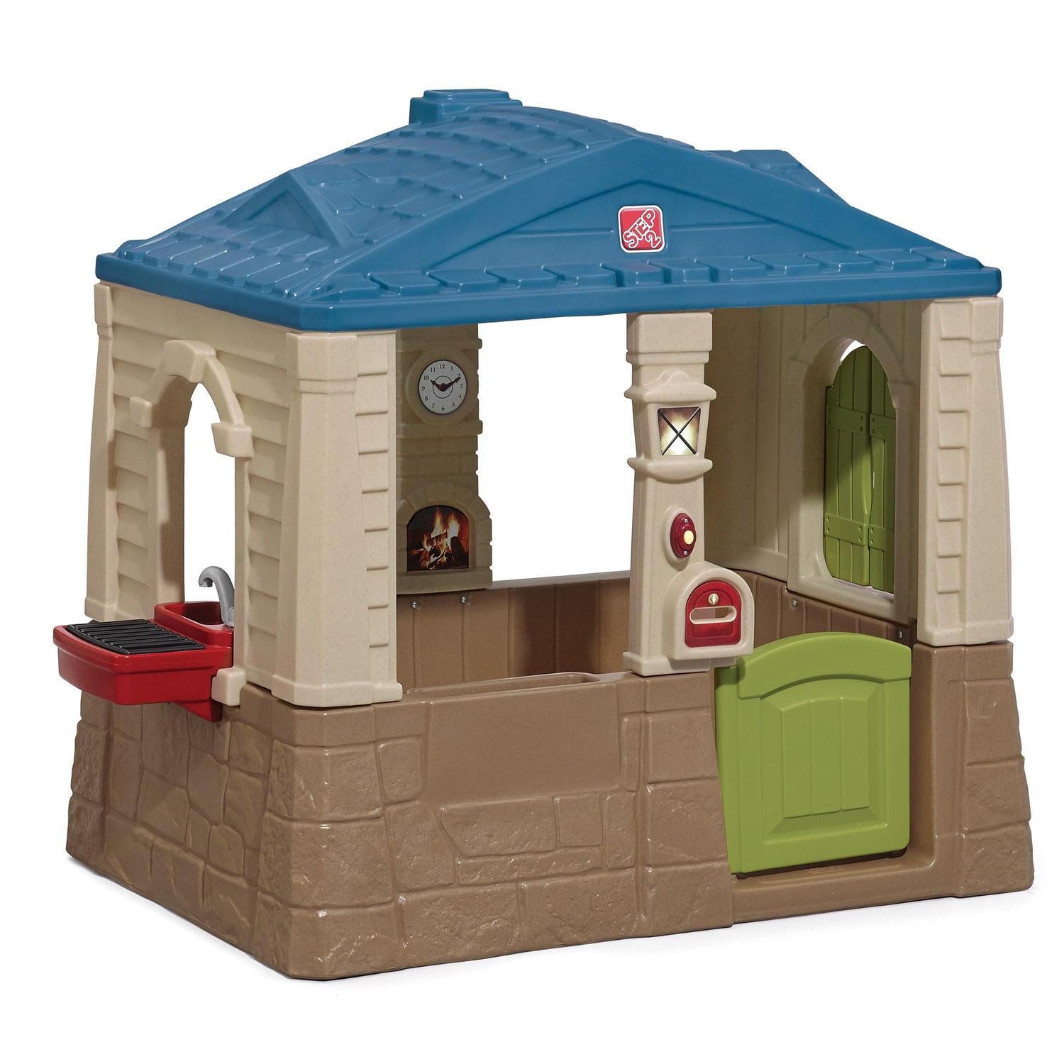 Happy Home Cottage Grill Brown Playhouse Plastic Kids Outdoor Toys