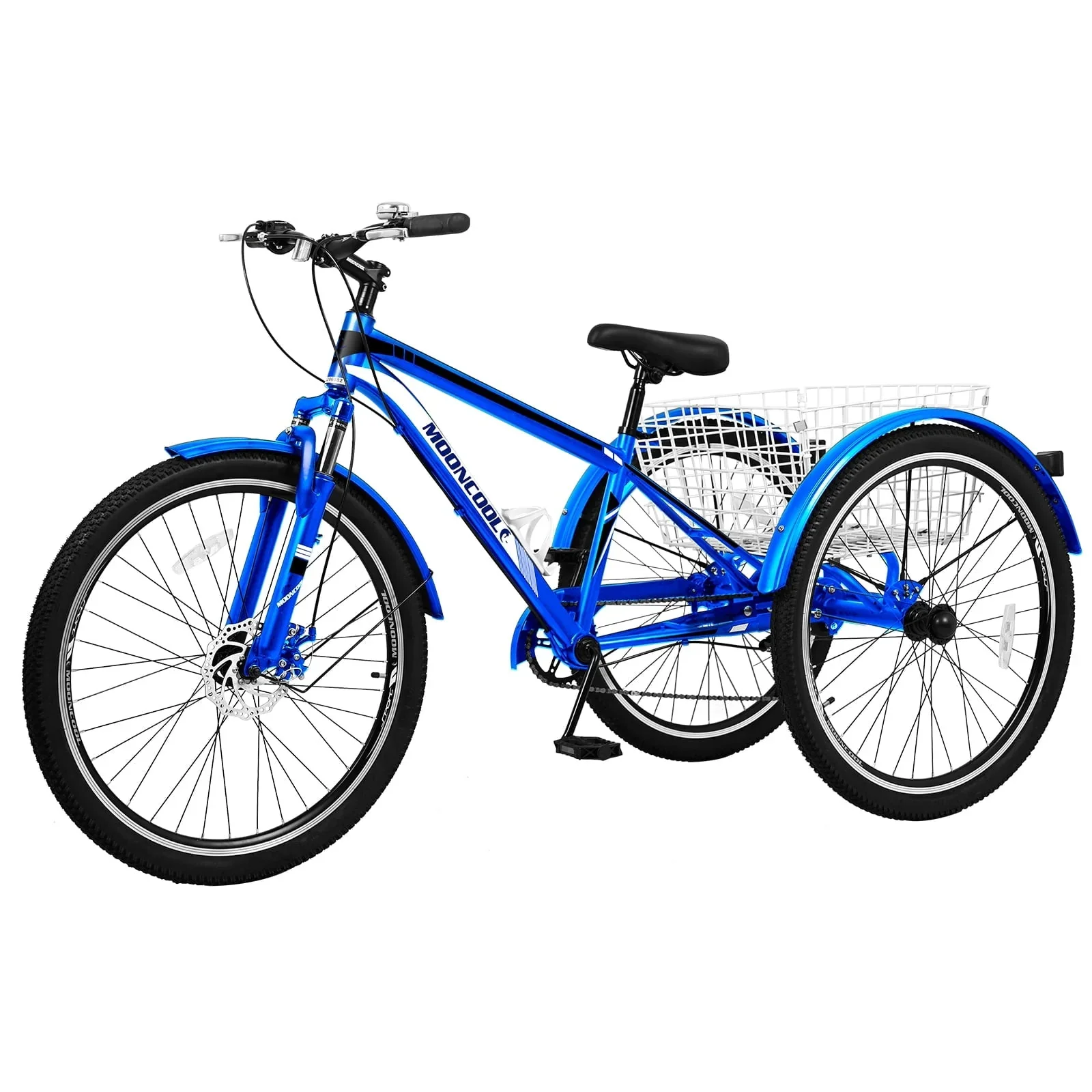 MOPHOTO 7 Speed 27.5 Adult Mountain Tricycle, Exercise Men's Women's Bicycle, 3 Wheel Cruiser Bike