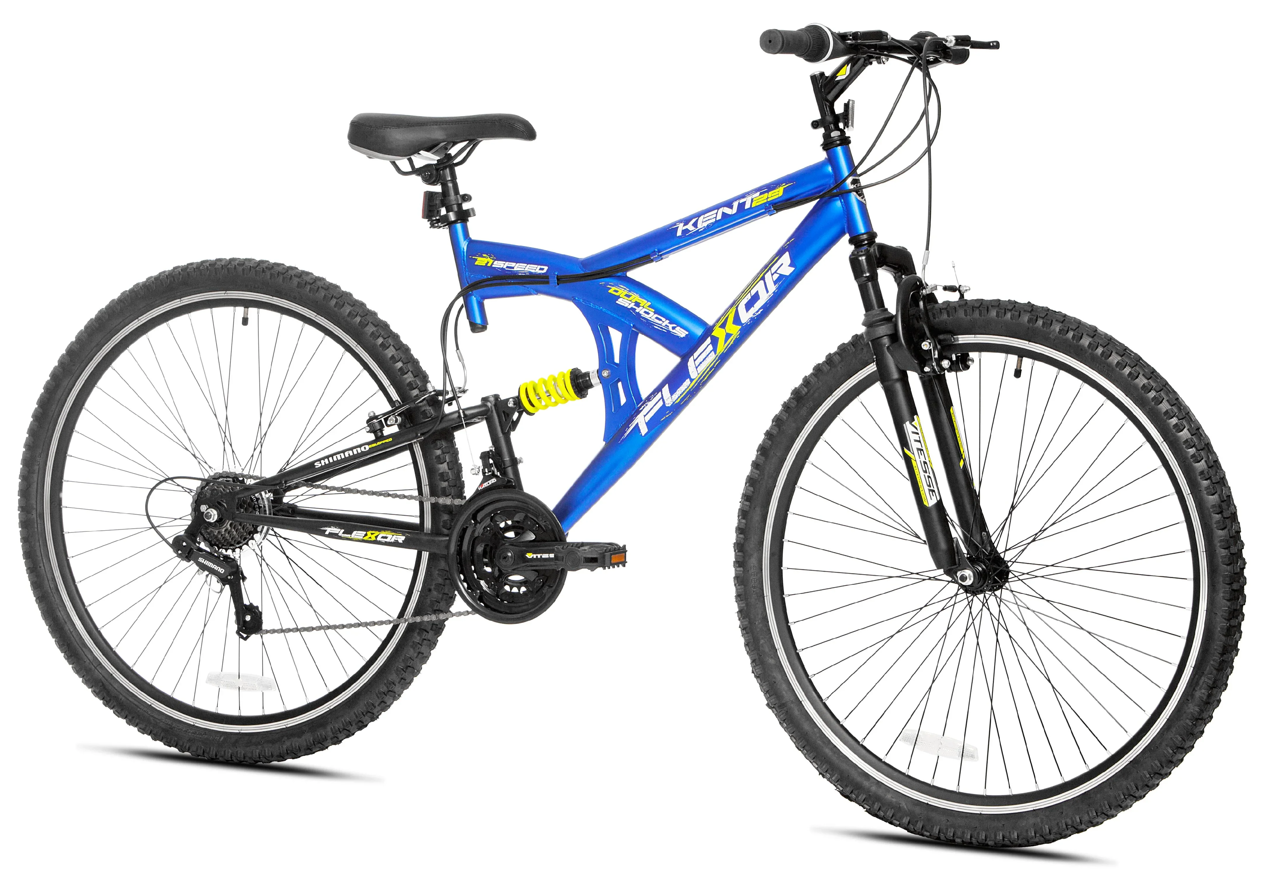 29 Kent Flexor Dual Suspension Mountain Bike, Adult Ages 14+, Blue