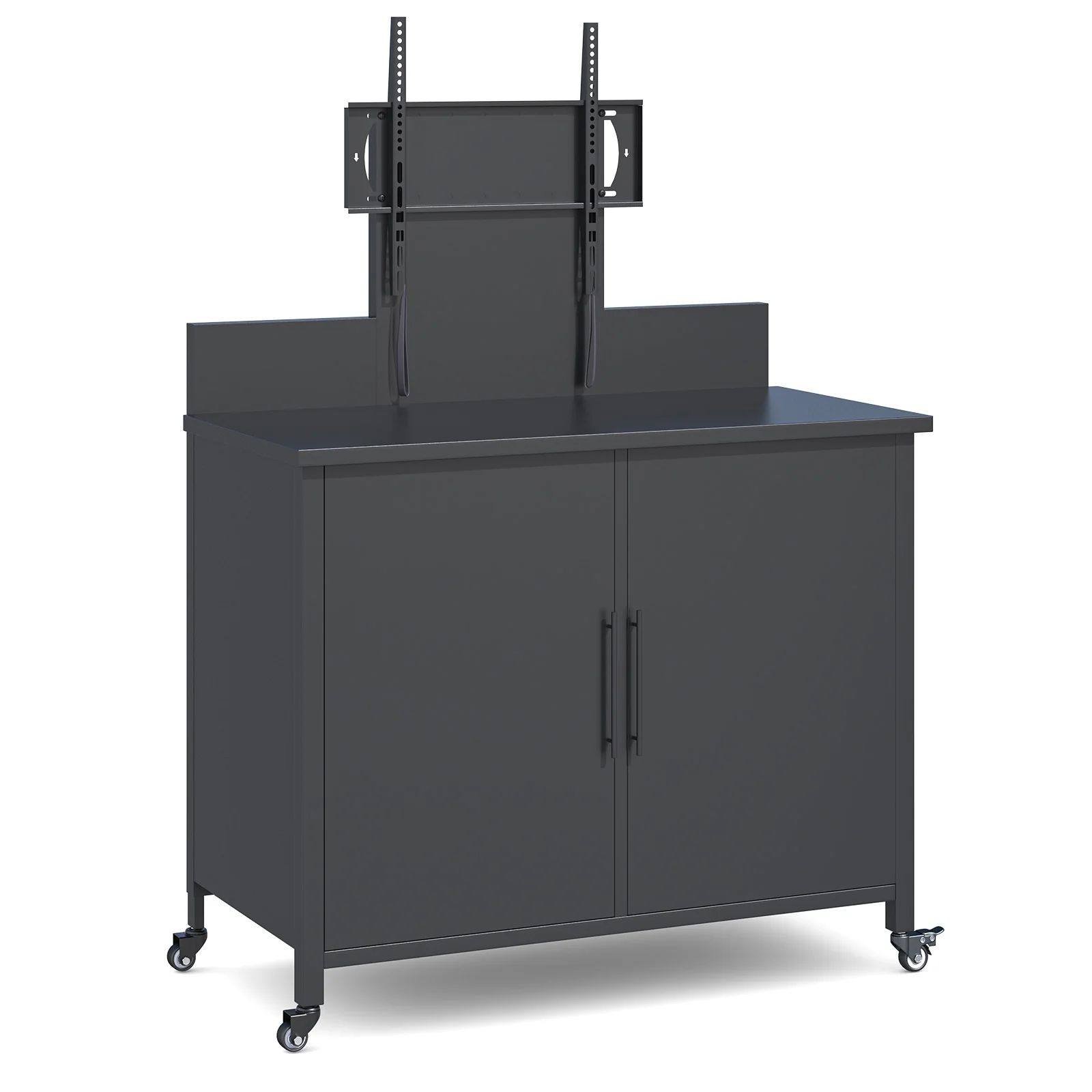 AECOJOY Outdoor Storage Cabinet with TV Mount for 40–85 Inch TVs, Outdoor TV Stand with Storage Cabinet Waterproof