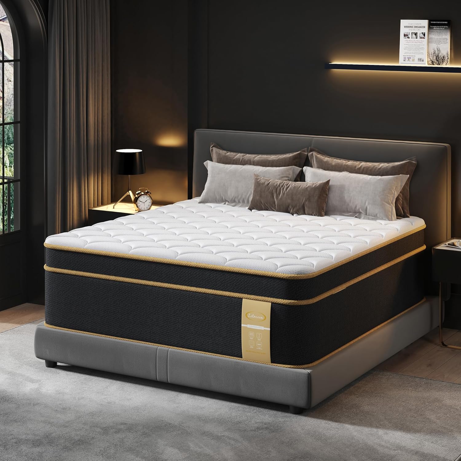 Firm King Size Mattress, 14 Inch Gel Memory Foam Hybrid Mattress King Bed in a Box, Pressure & Pain Relief, CertiPUR-US, Individual Pocket Spring, Edge Support