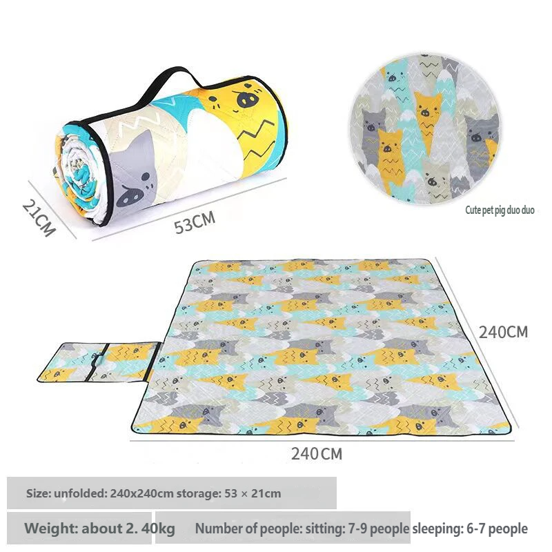 Leisure Thickened Moisture-Proof Waterproof Camping Outdoor Picnic Beach Mat Soft Folding Ground Mat for Tent and Indoor Use