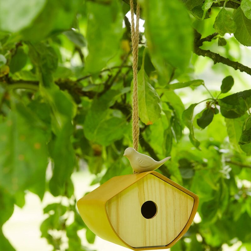 Fuglehus 16 cm gul oker