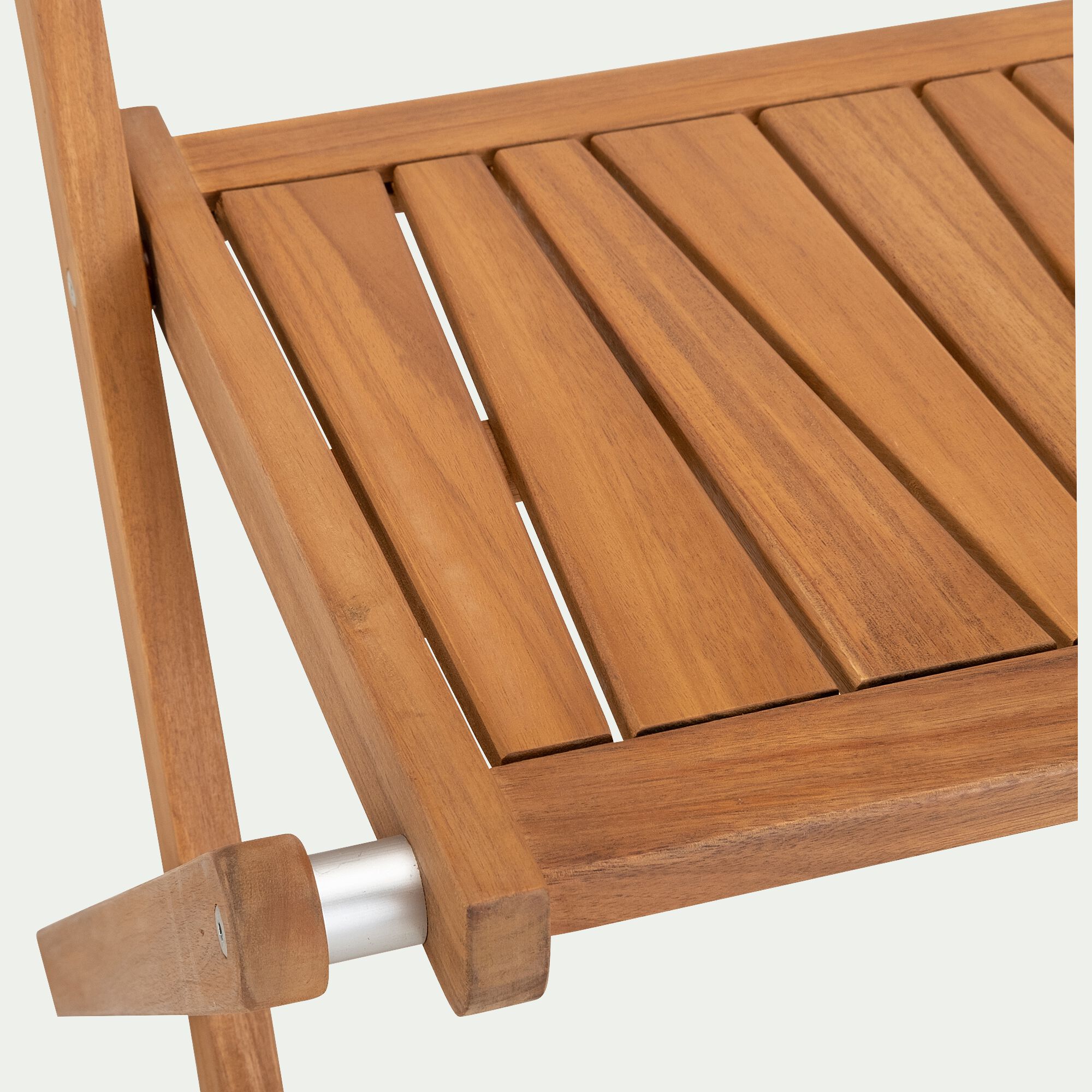 CARLOTI - Chaise de jardin pliante en acacia - bois clair