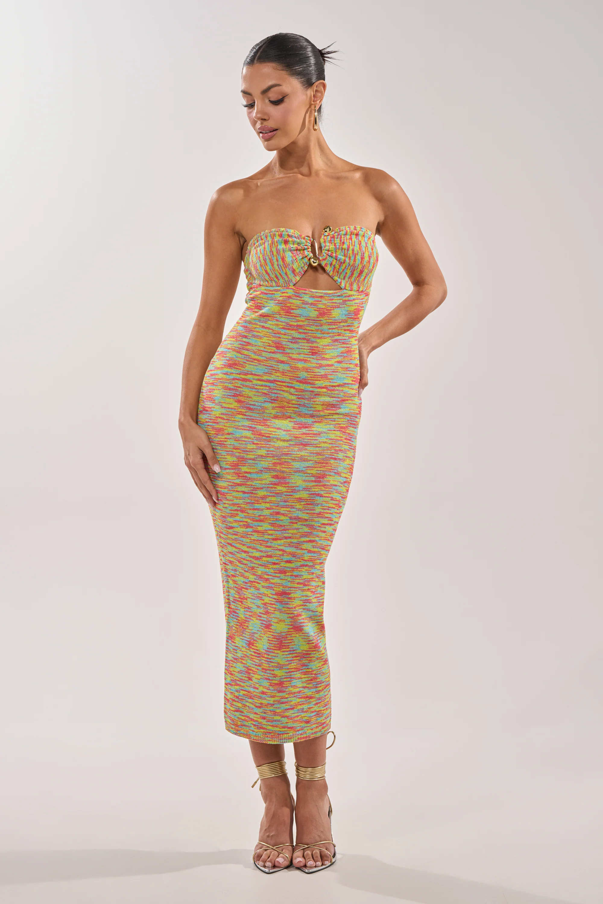 STARRY NIGHT KNIT MIDI DRESS IN MULTI - Akira Store