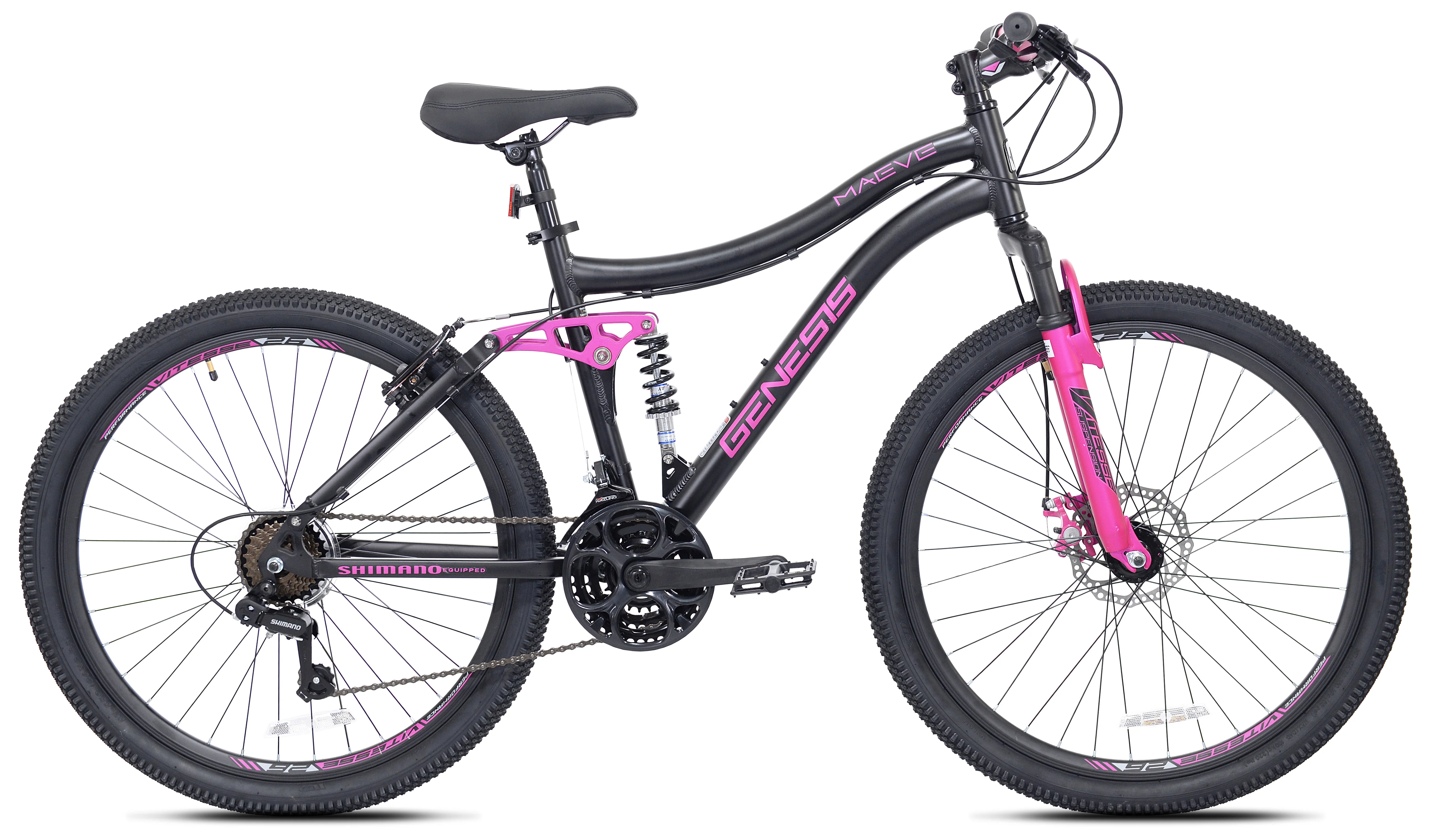Genesis 26 In. Maeve Women'S Mountain Bike, Black and Pink