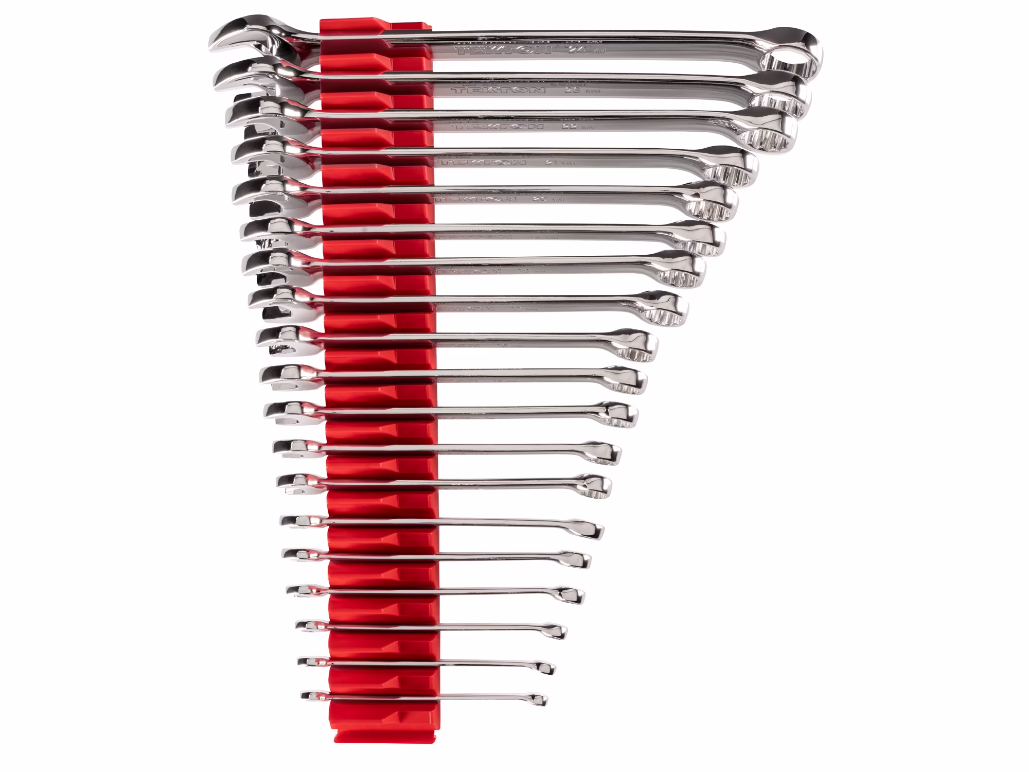 TEKTON Combination Wrench Set with Modular Wrench Organizer, 19-Piece (6 - 24 mm) | WCB95202