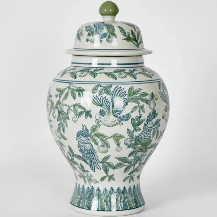 Fine Asianliving Chinese Gemberpot Porselein Blauw
