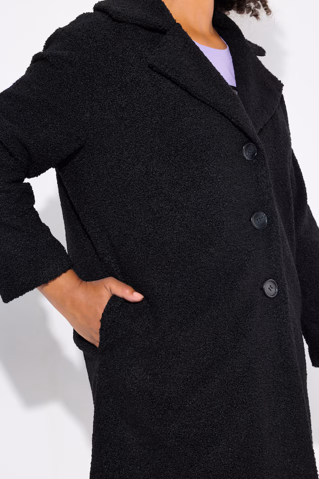 A-Line Teddy Coat with ANGEL Inscription on Back