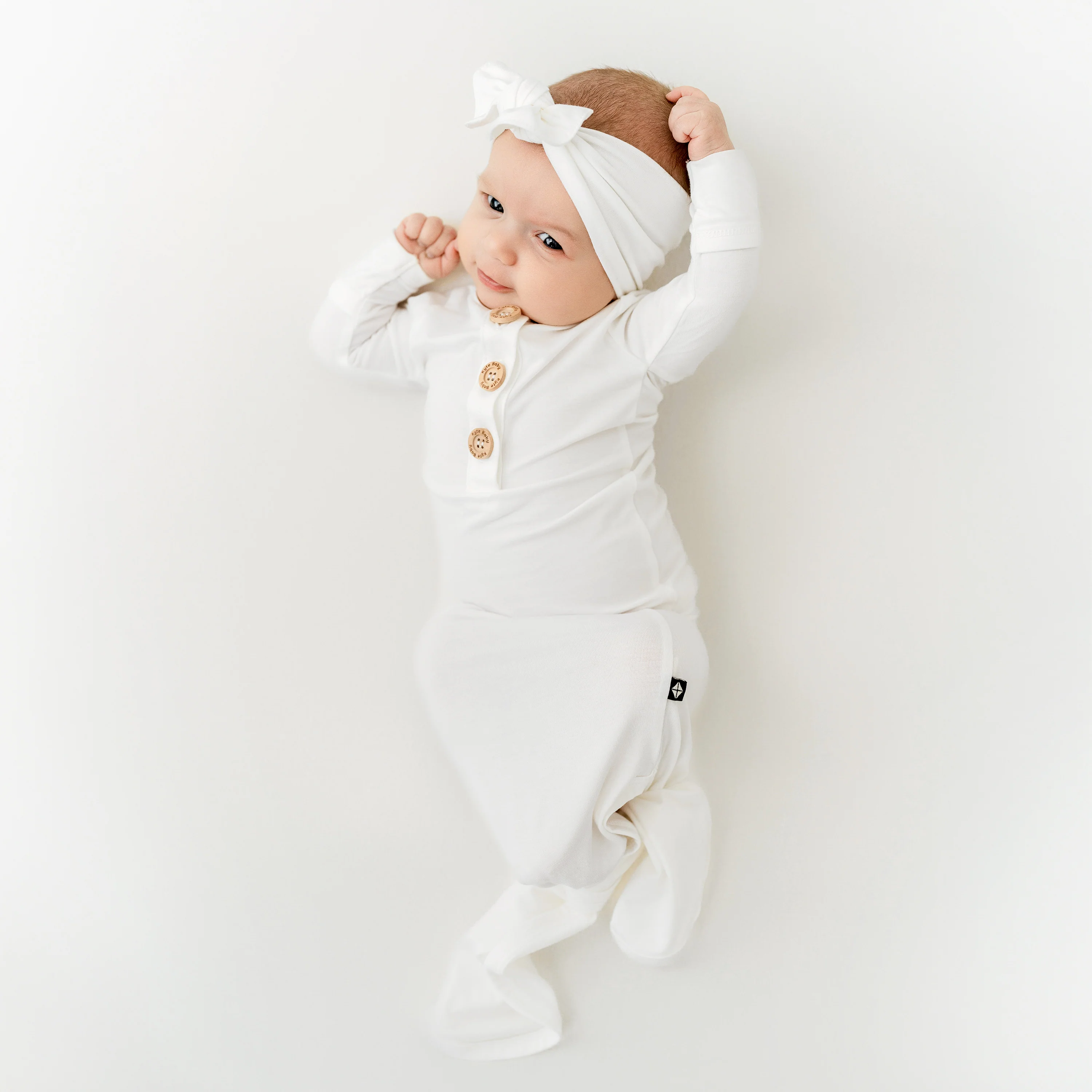 Knotted Day Gown with Bow Set in Cloud