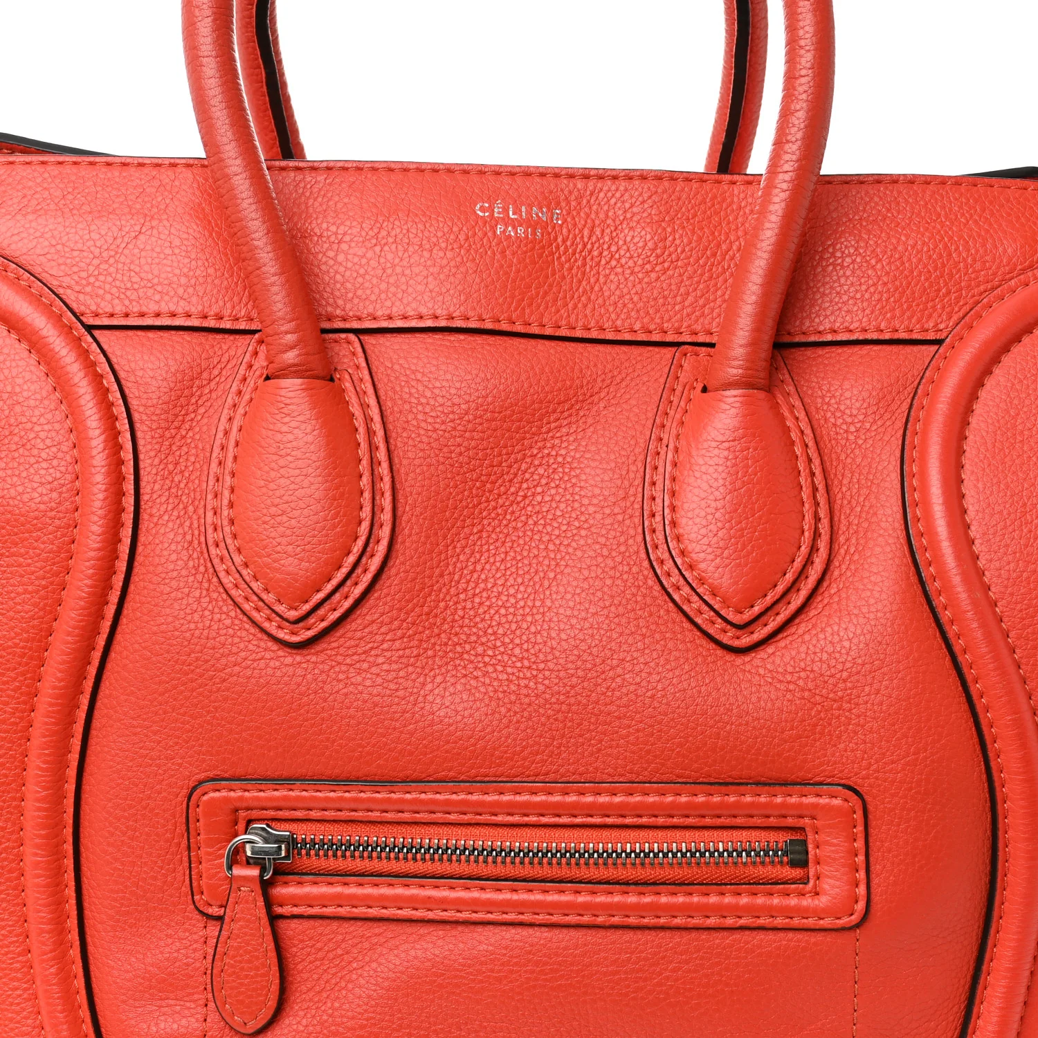 Drummed Calfskin Mini Luggage Coquelicot