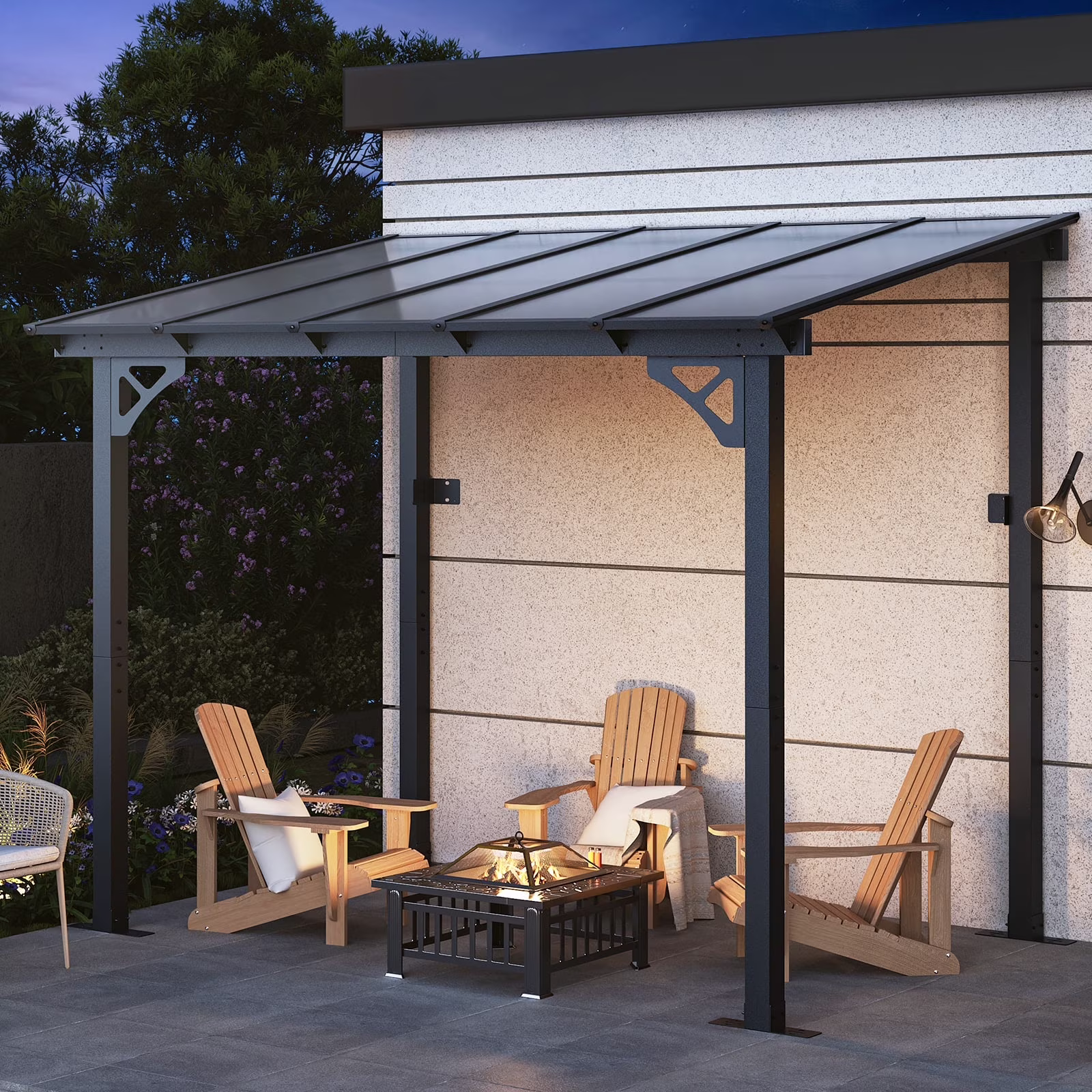 8' x 5' Gazebo for Patio, Gazebo Pergola with Sloped Roof, Grill Gazebo Large Wall-Mounted Heavy Duty Awnings, for Backyard, Deck, Patio(8 x 5)
