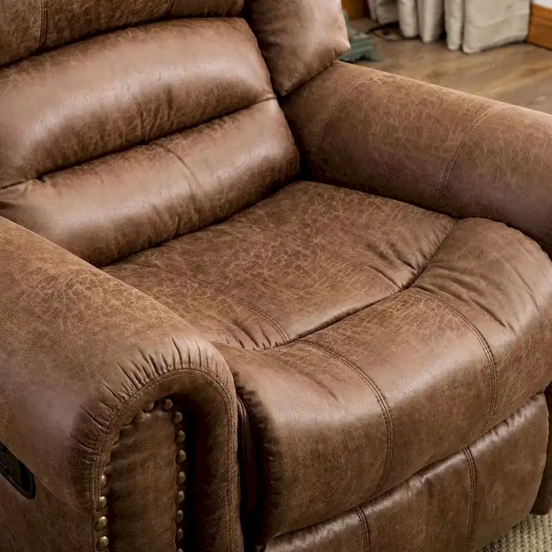 Manual Recliner Chair with Padded Armrests