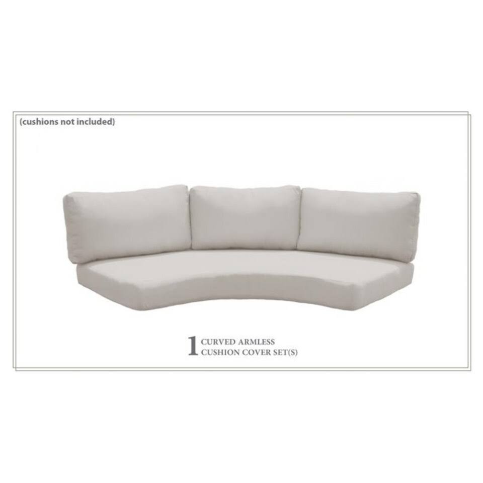 TK Classics Covers for Low-Back Curved Armless Sofa Cushions 6 Inches Thick in Beige