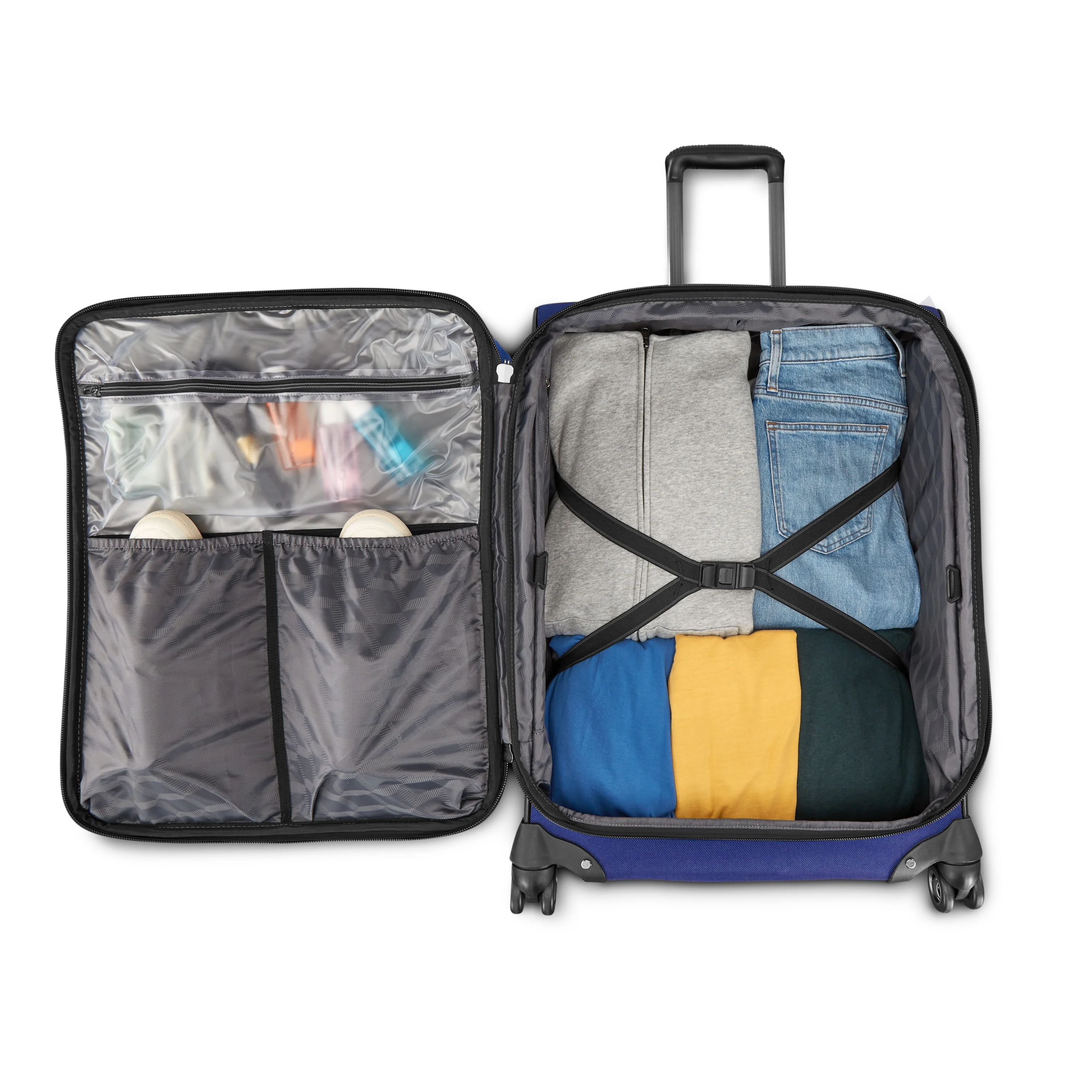 Cargo Max 25" Softside Medium Checked Spinner Luggage Single Piece Sapphire Blue - Image 8