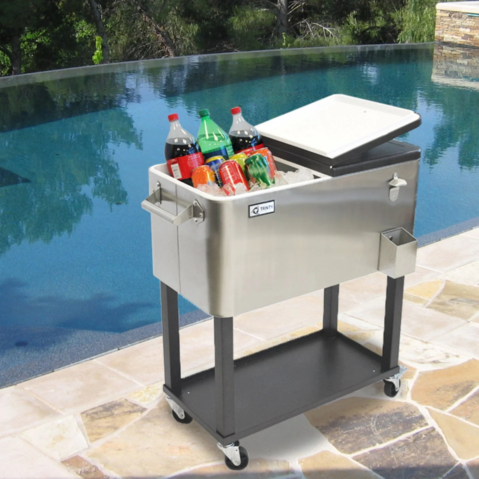 80 Quart Stainless Steel Cooler(80 Quart, 20 gallon, 96 aluminum can capacity) - Image 2