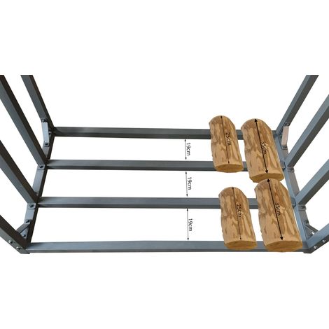 Quick-Star – Abri à bûches extérieur 143 x 70 x 185 cm – Structure en acier 30 mm – Toit en polycarbonate 6 mm – Capacité 1,8 m³ pour bois de 33 cm