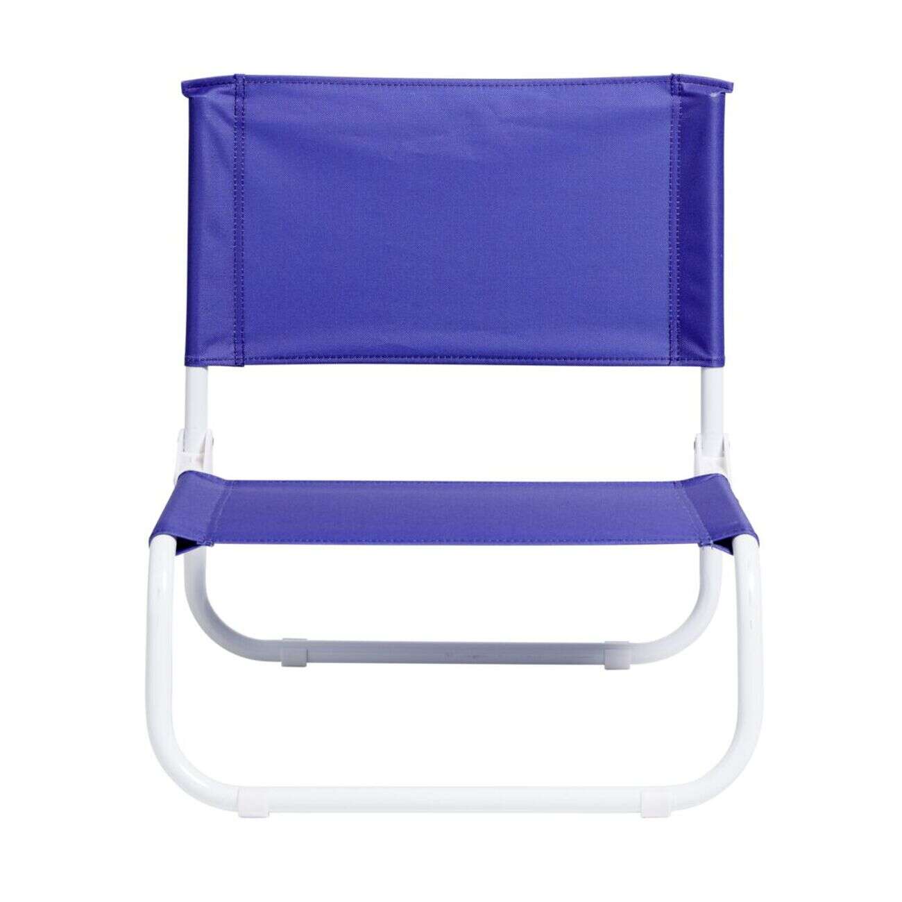 Chaise de plage acier et textilène bleu 44x42xH48cm