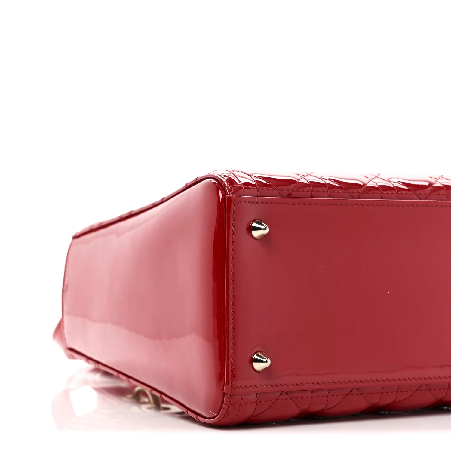 Patent Cannage Medium Lady Dior Red