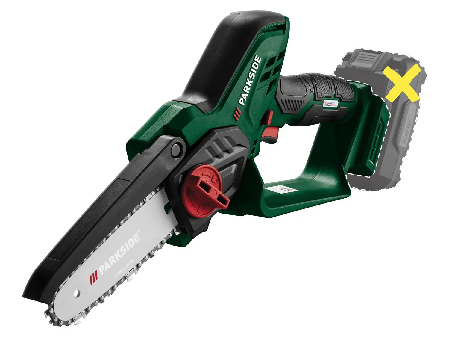 PARKSIDE Mini-trononneuse  bois sans fil PAGHS 20-Li C4, guide 17,7 cm, 20 V