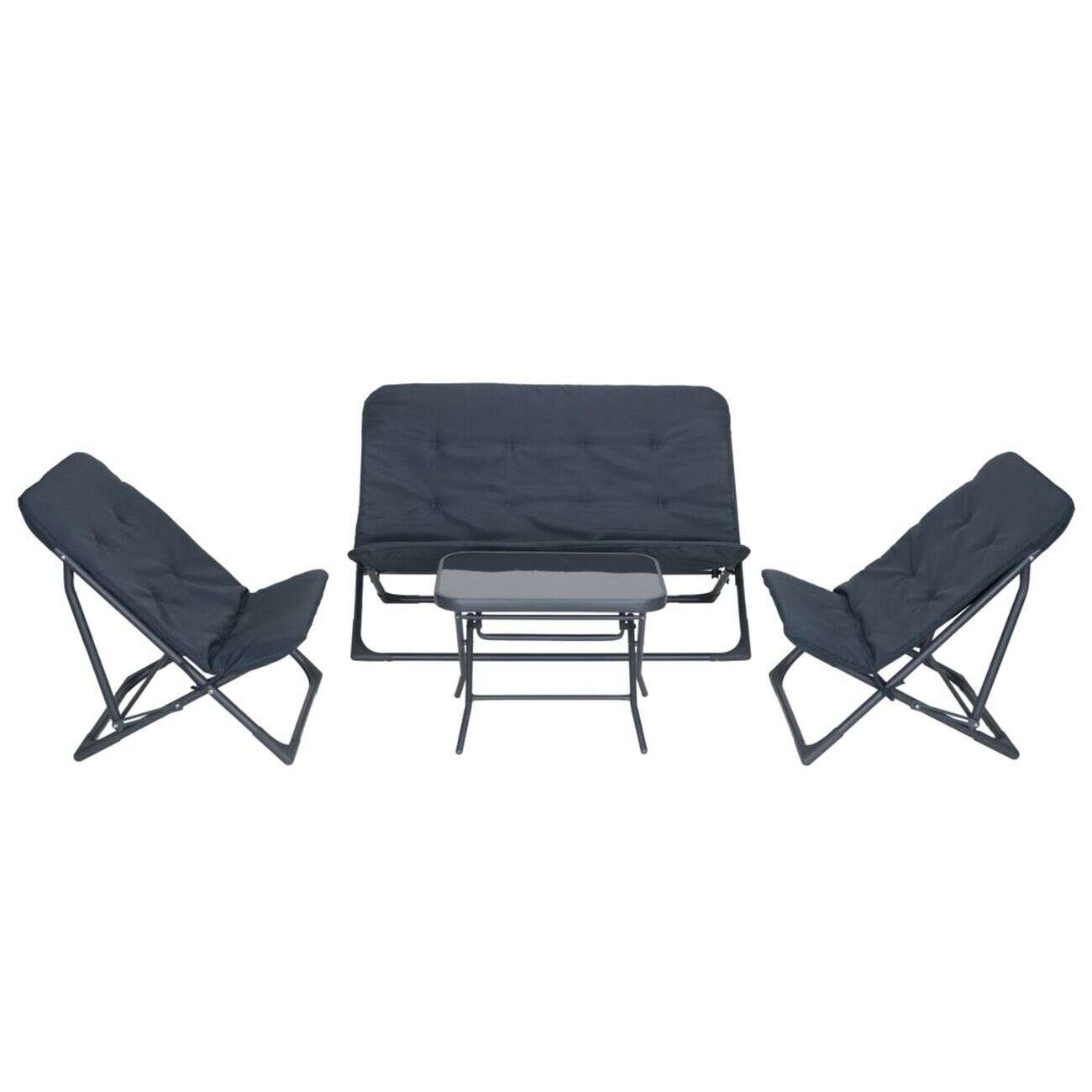 Ensemble salon de jardin 4 places Imen gris anthracite