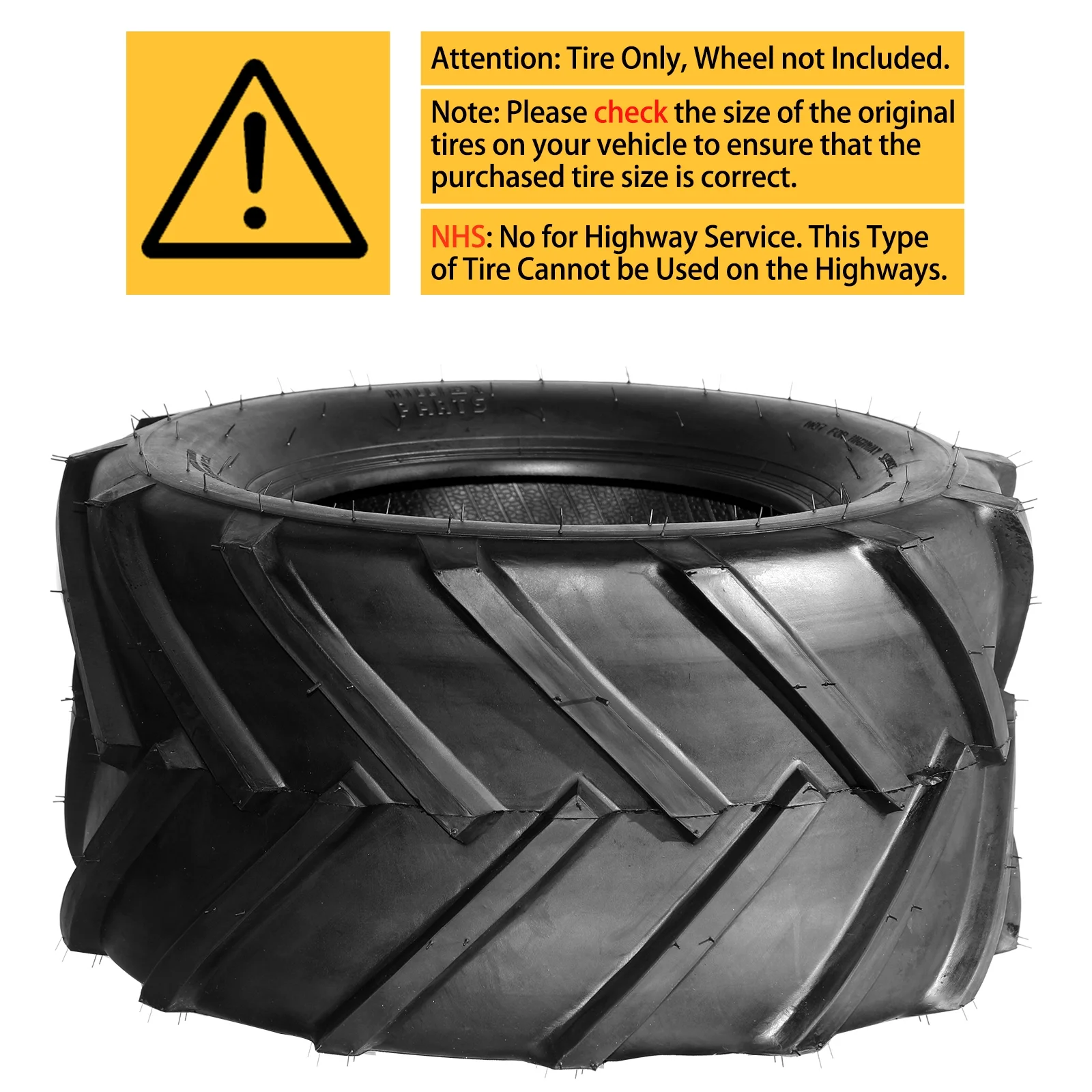 Ktaxon 2 Pack 24x12.00-12 Lawn Mower Turf Tires, Garden Mower Tractor Cart Tires, 6PR Golf Cart Tires, Tubeless - Image 8