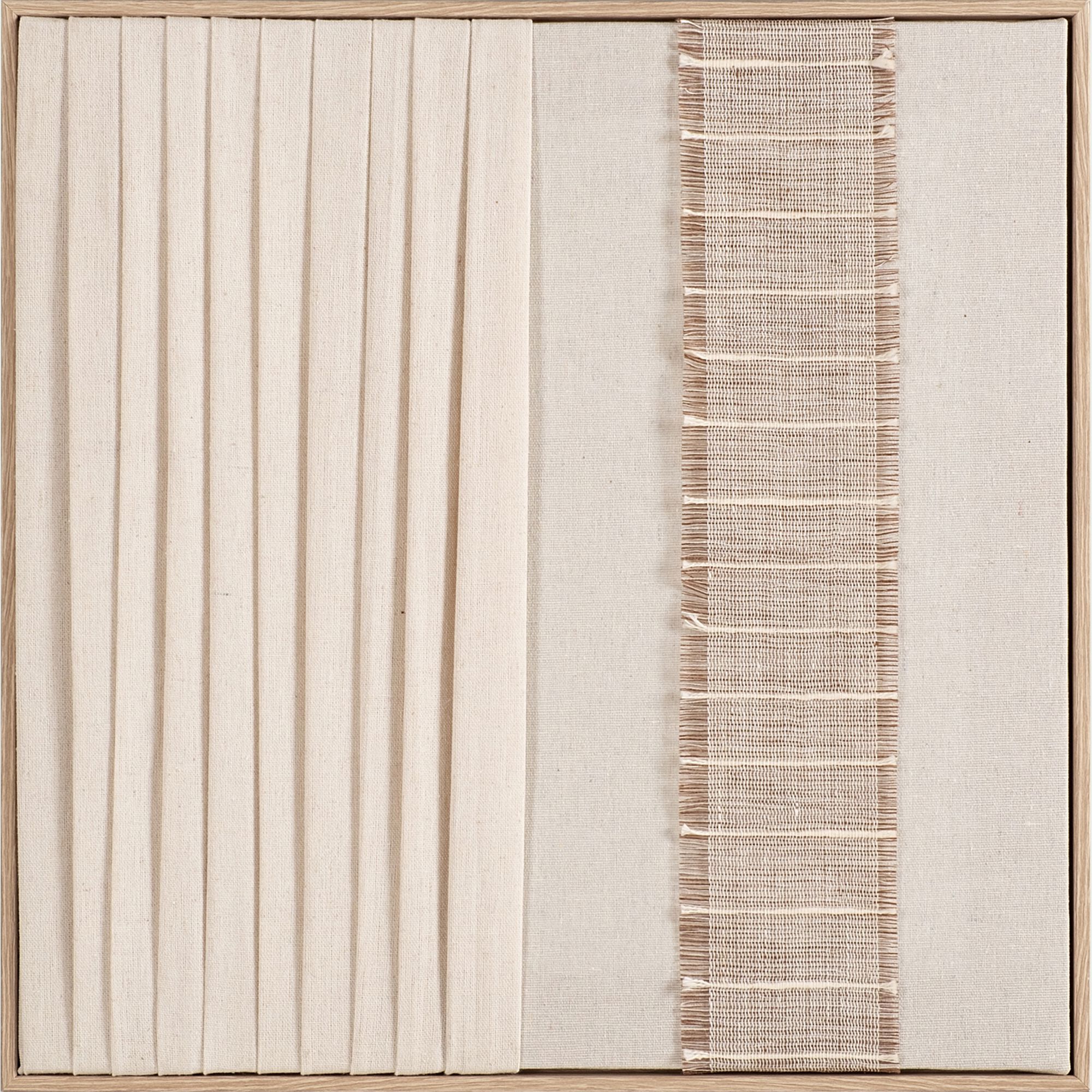 CATTARE - Cadre décoratif en lin texturé 40x40cm - beige