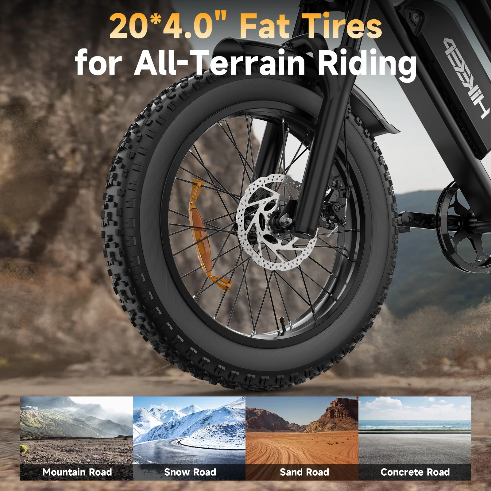 Electric Bike for Adults, 1500W Peak Fat Tire Ebike 20���4�� Snow-Tread, 48V 15.6Ah Removable Battery, 32MPH, Dual Suspension, 7-Speed, Hydraulic Disc Brakes, Bonus Accessories - Image 6