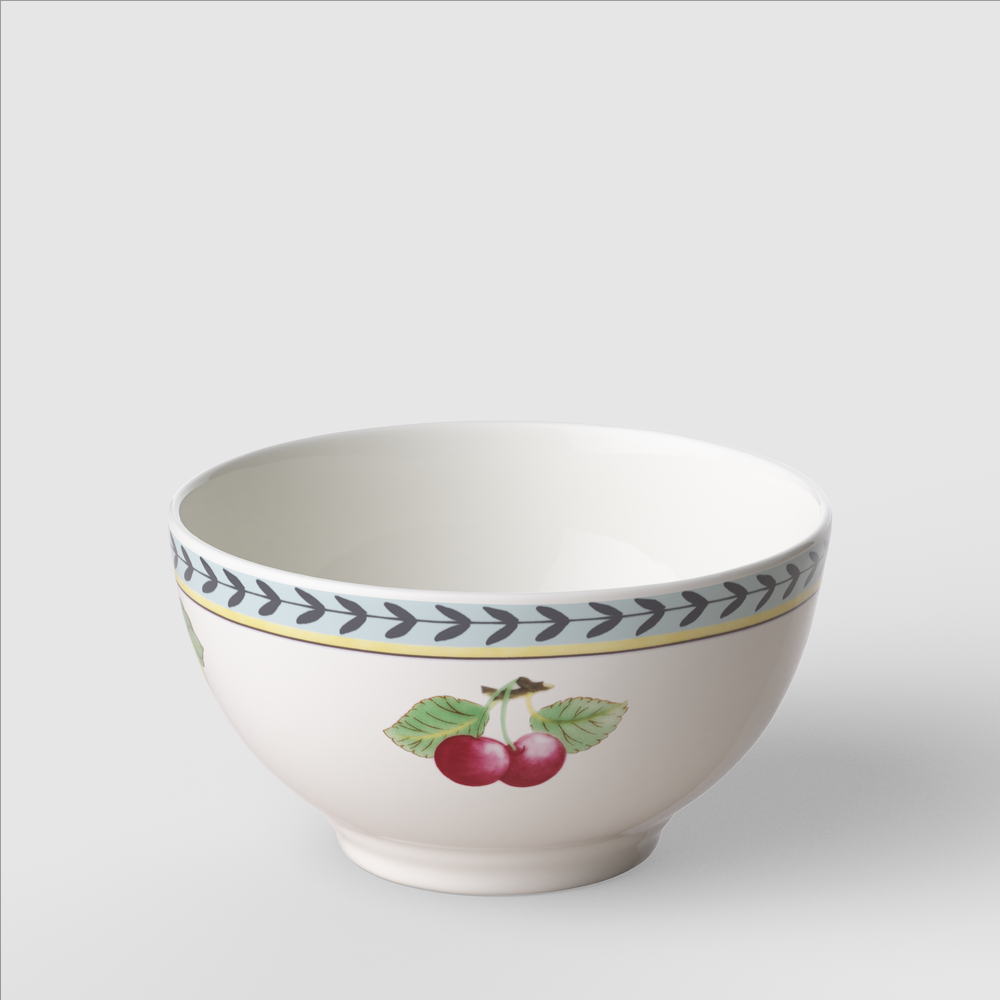 French Garden Appetizer/ Dessert Bowl - Multi-colored, 15.9 oz, Premium Porcelain