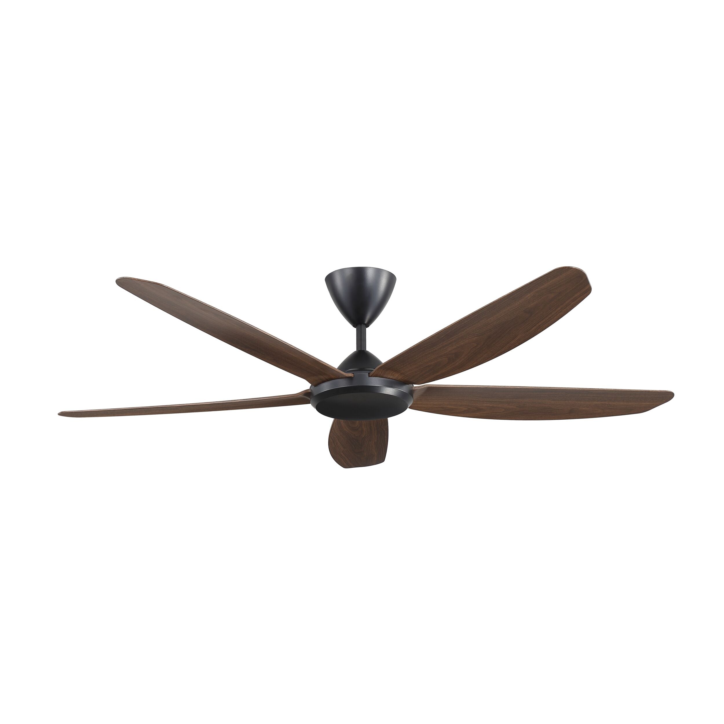 Coastline 142cm Indoor DC Fan - Black with Walnut ABS Blades
