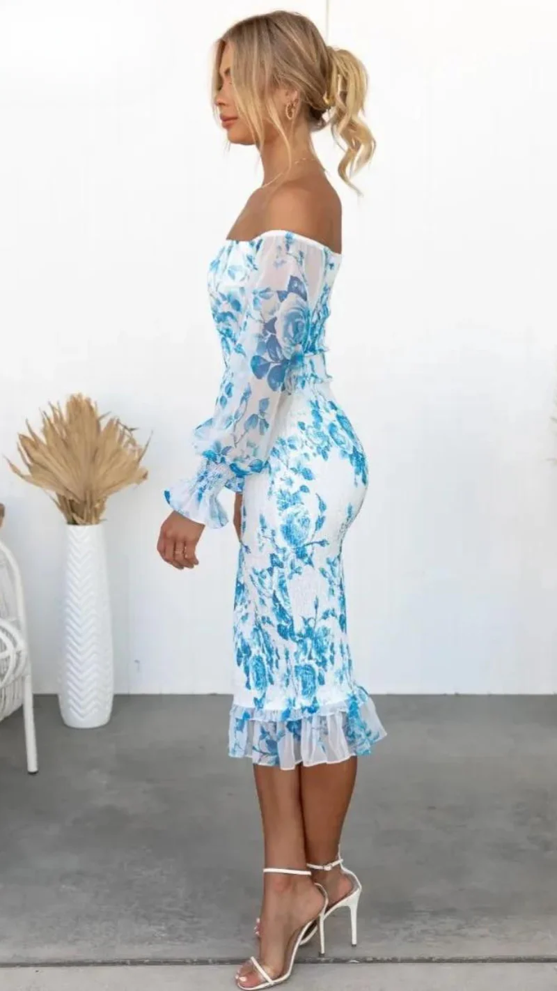 Robe midi de luxe pour femmes, robe de soirée élégante