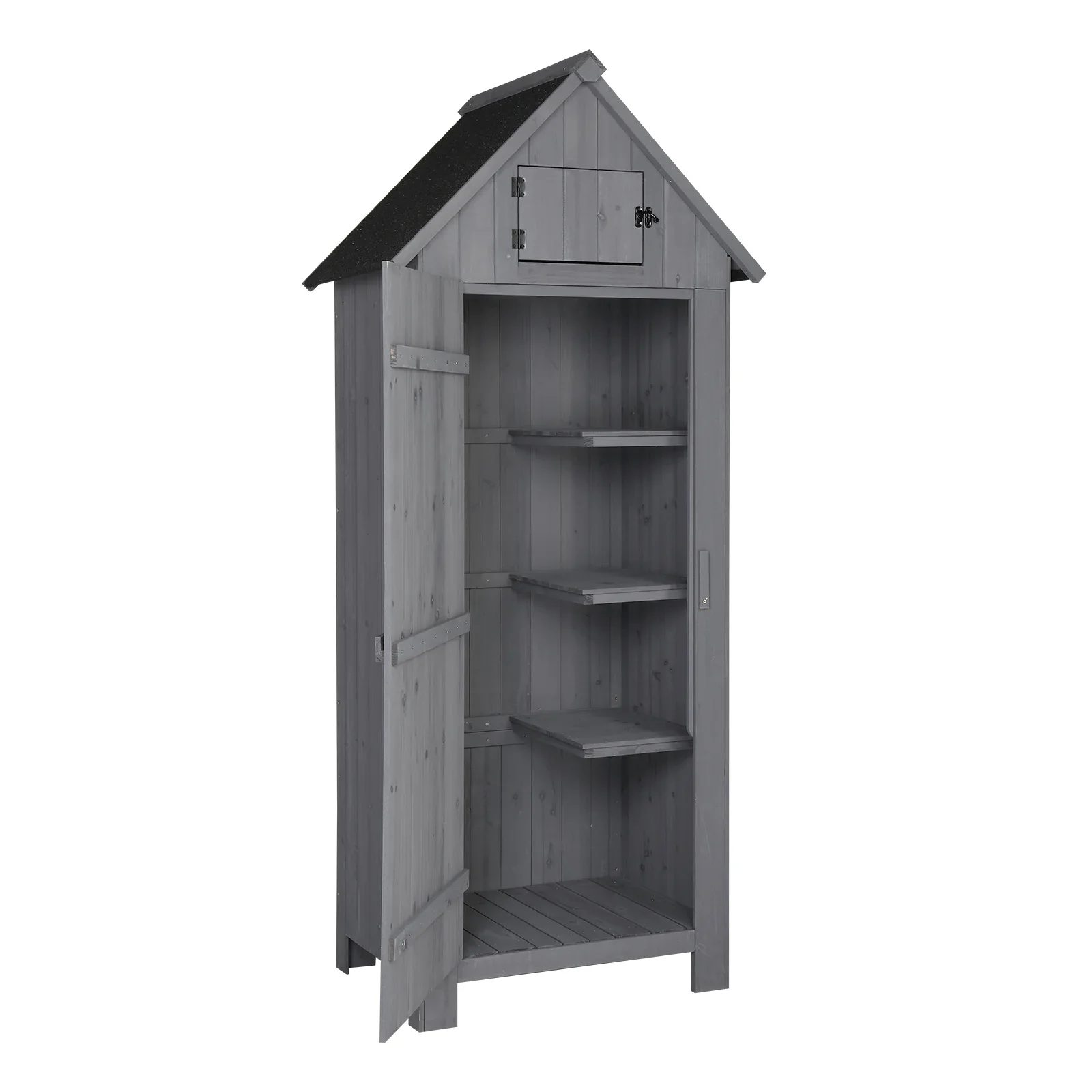 iTopRoad 70in Outdoor Storage Shed for Garden Tools, Wooden Patio Shed Lockers