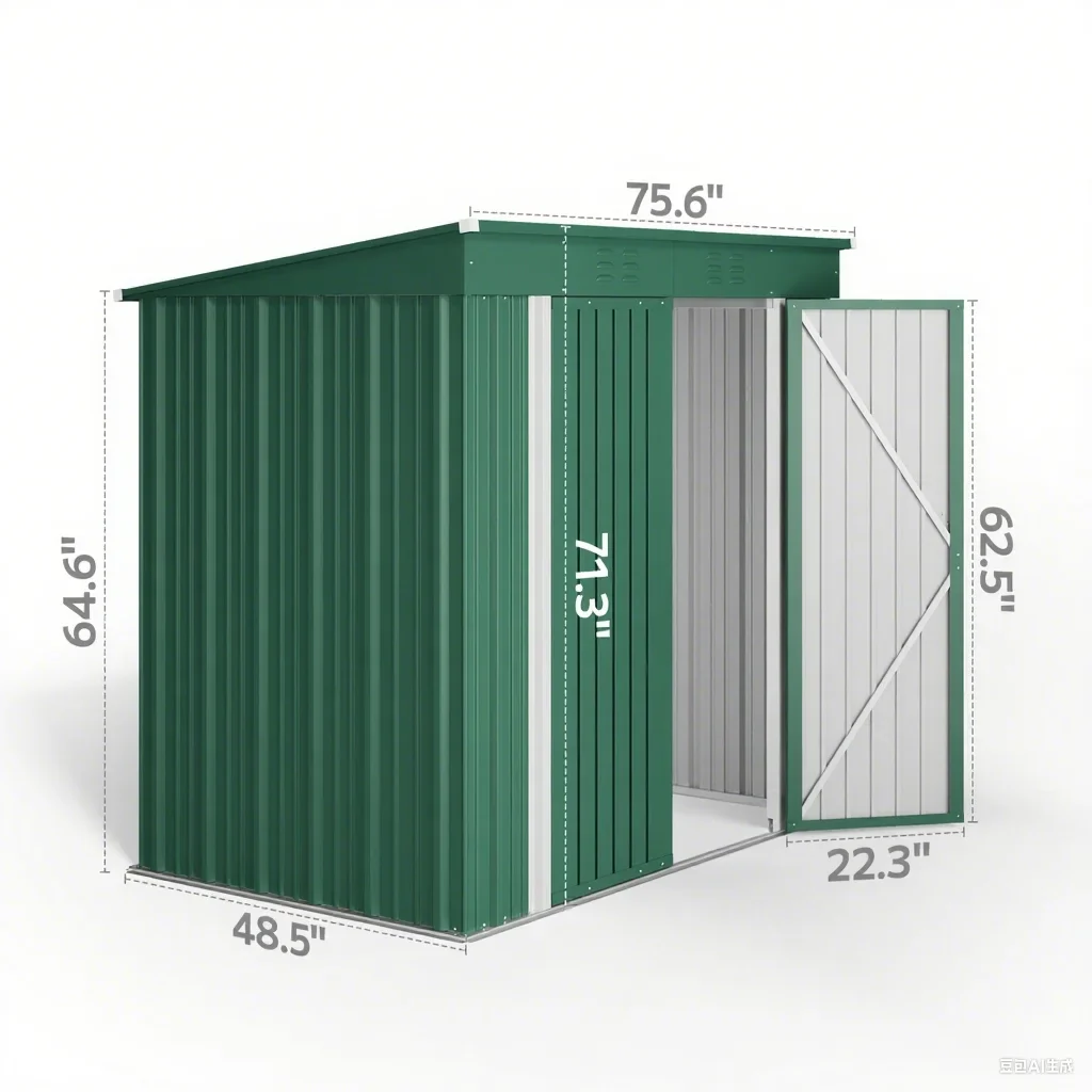 Asofer 6'x4' Metel Sheds and Outdoor Storage Clearance, Tool Shed with Lockable Door for Garden, Green