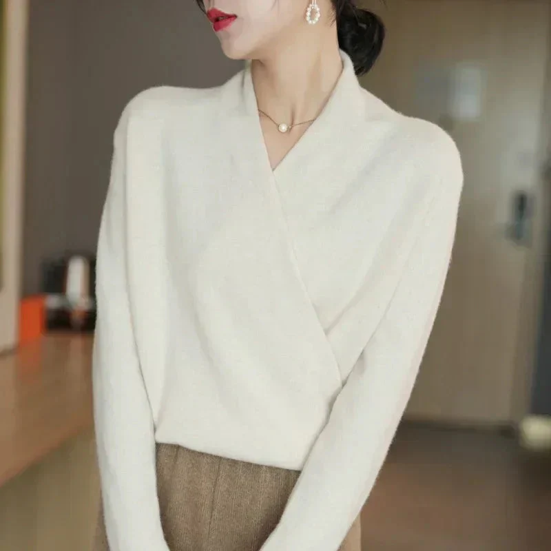 Pull élégant croisé pour femmes